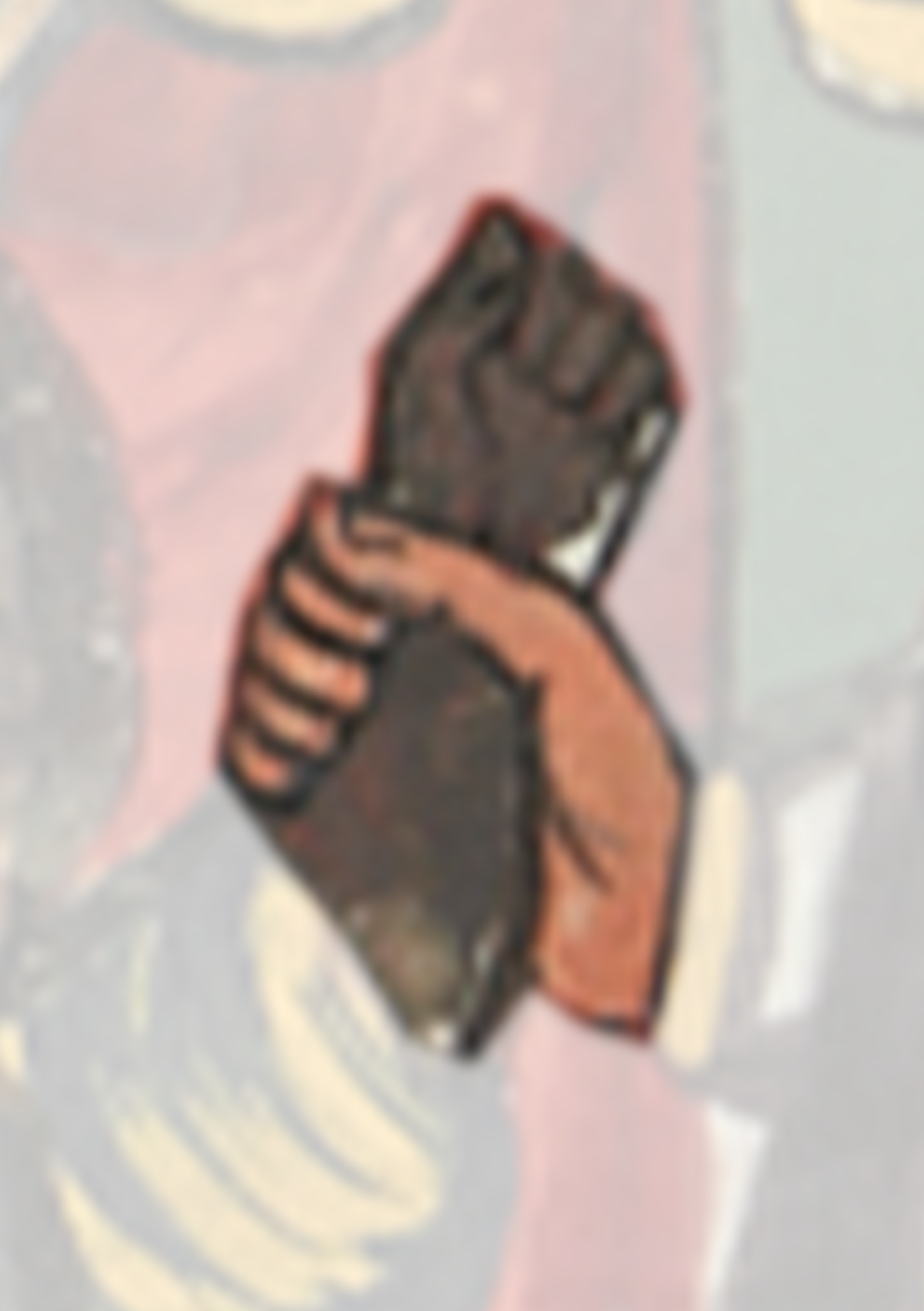 Painting Of A Person Holding A Cell
