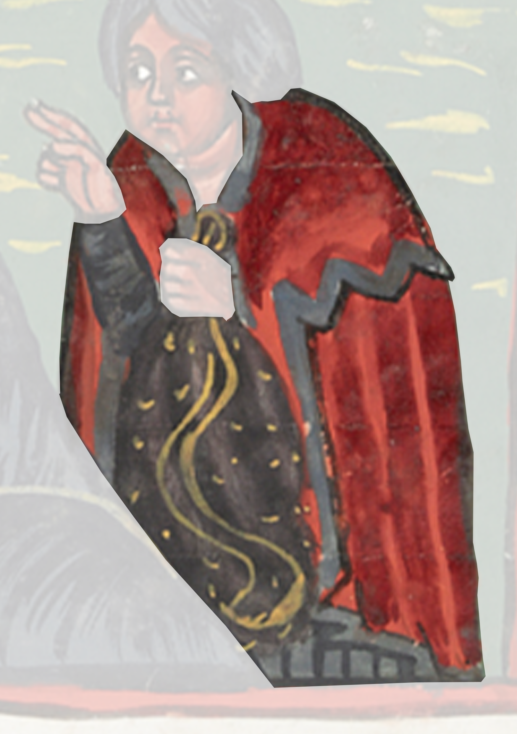 Painting Of A Man In A Red Cloak