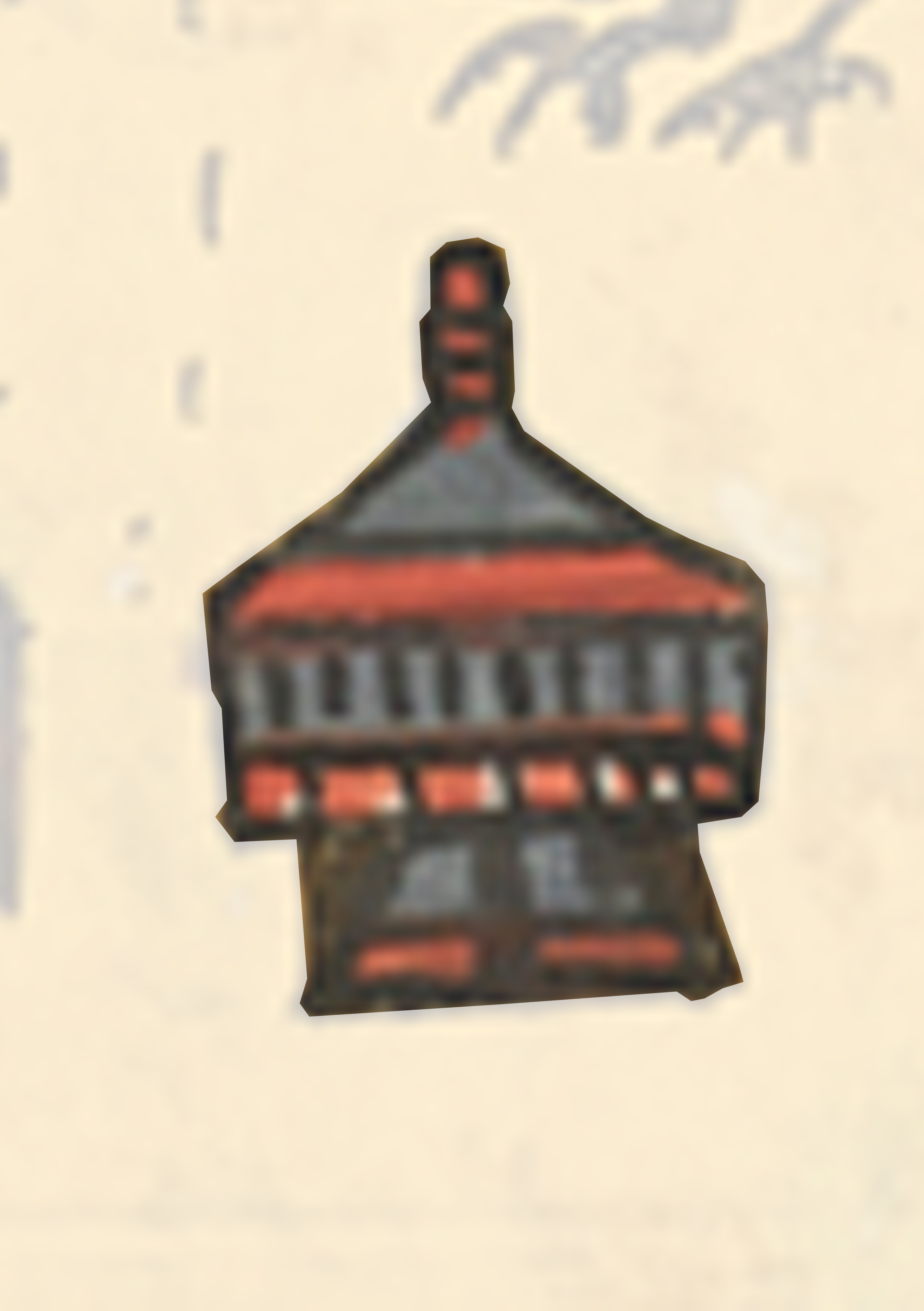 Small House With A Red Roof And A Black Roof