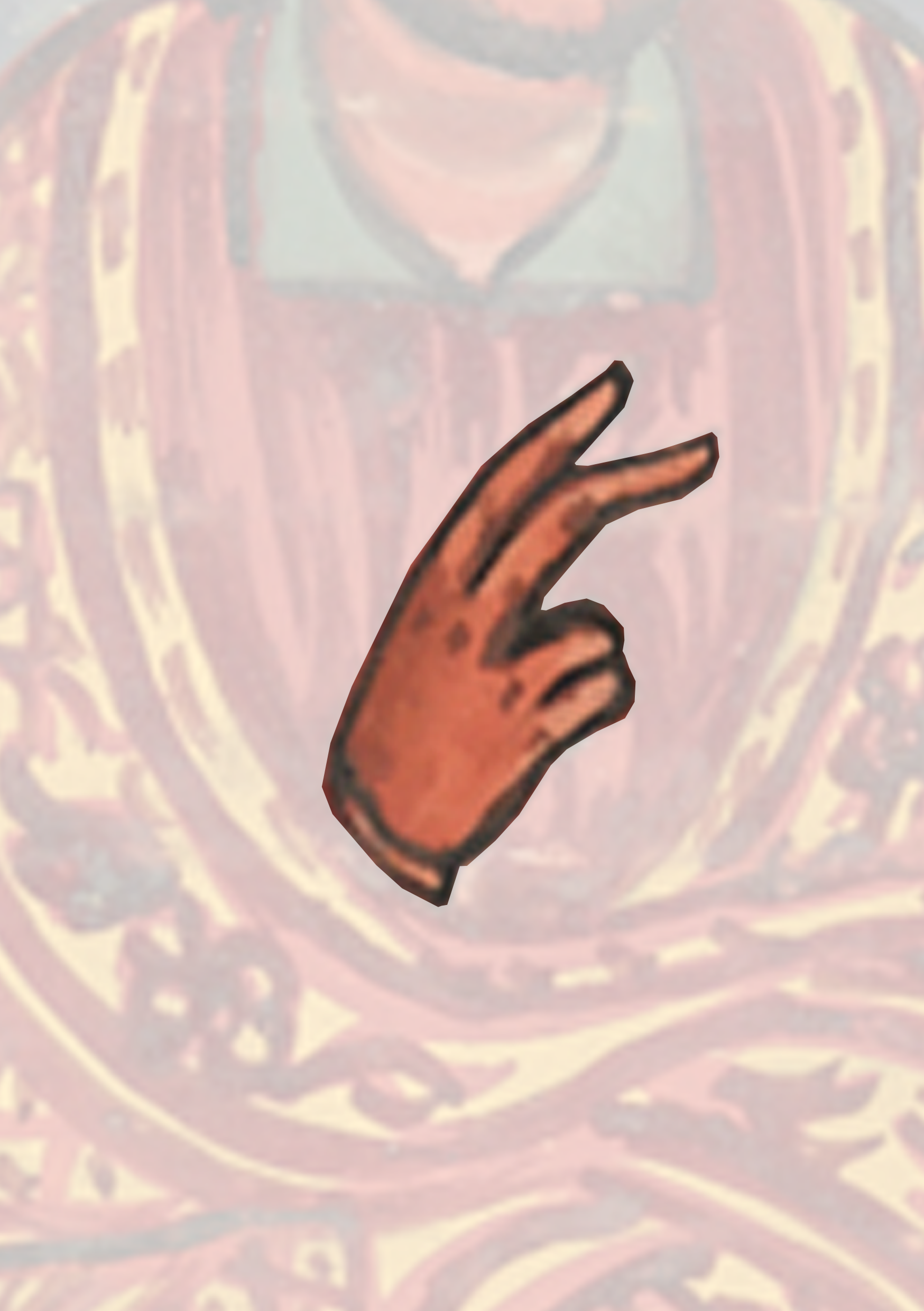 Hand Is Shown In The Middle Of A Painting