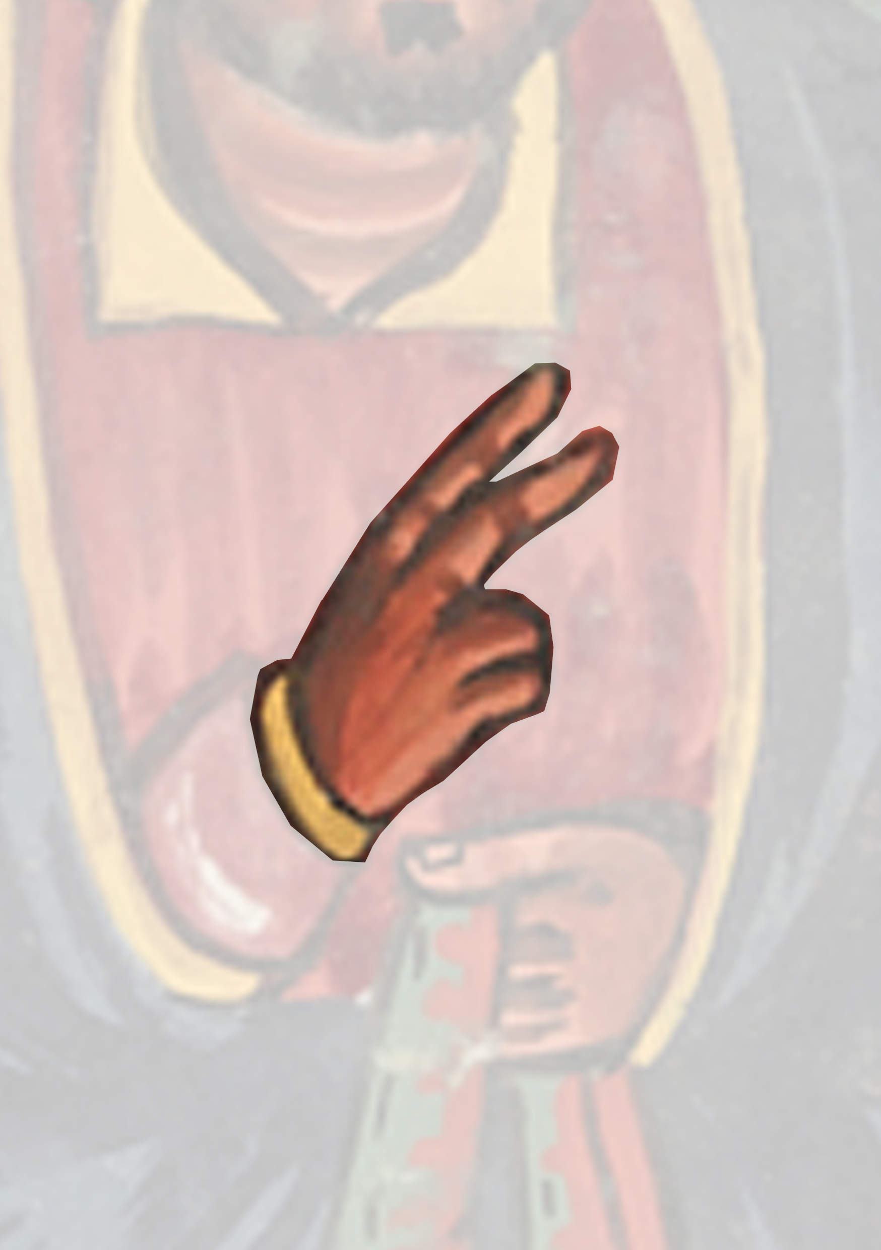 Painting Of A Person With A Finger On It