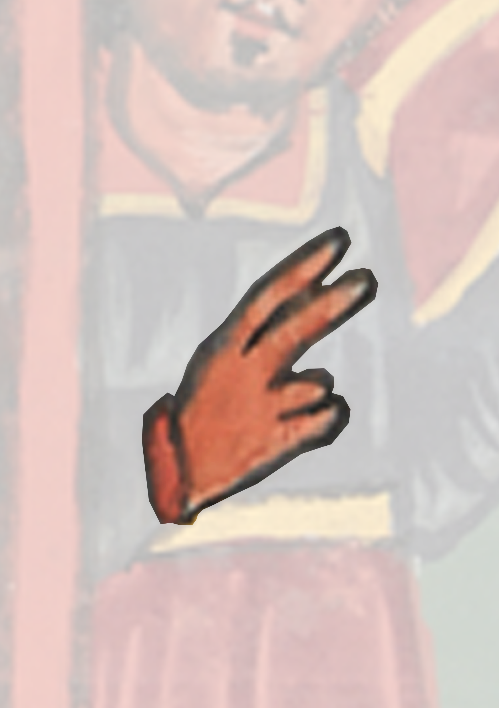 Hand Is Shown In The Middle Of A Painting