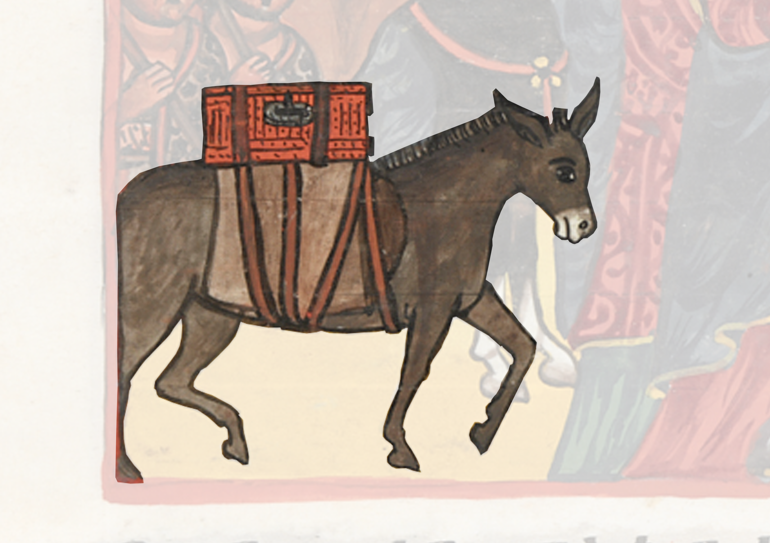 Painting Of A Donkey With A Man On It
