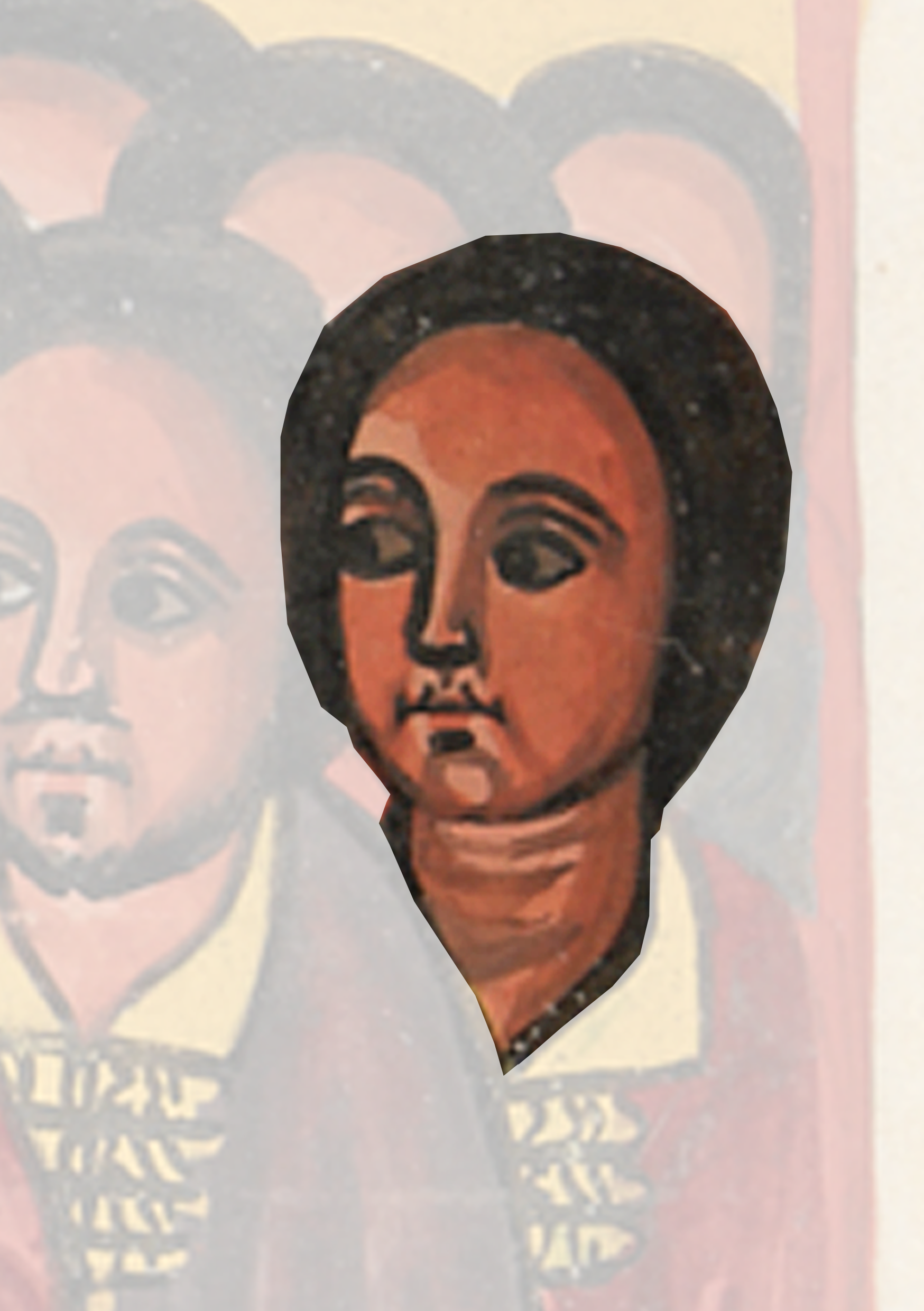 Painting Of A Woman With A Man In The Background