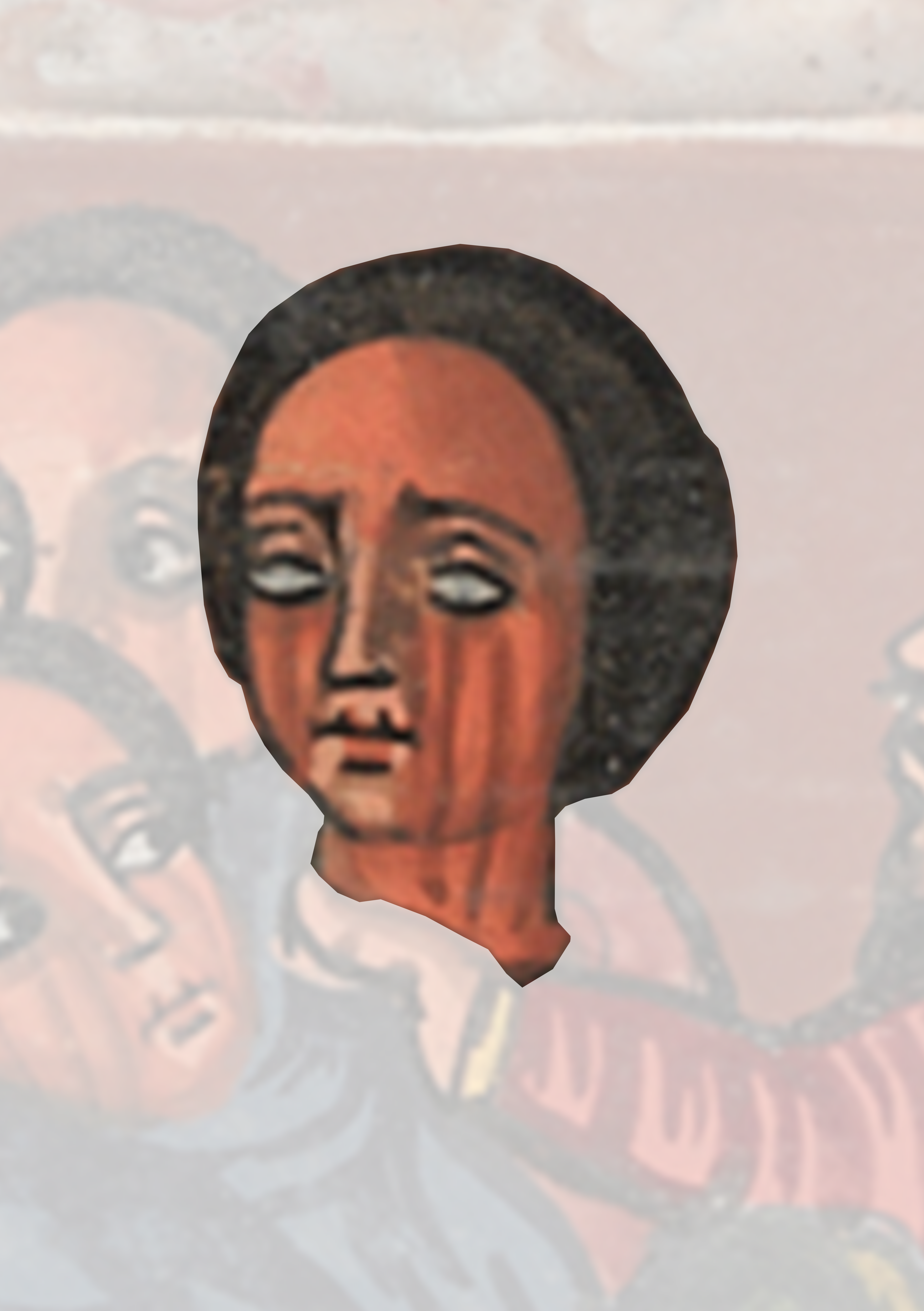 Painting Of A Woman With A Man In The Background