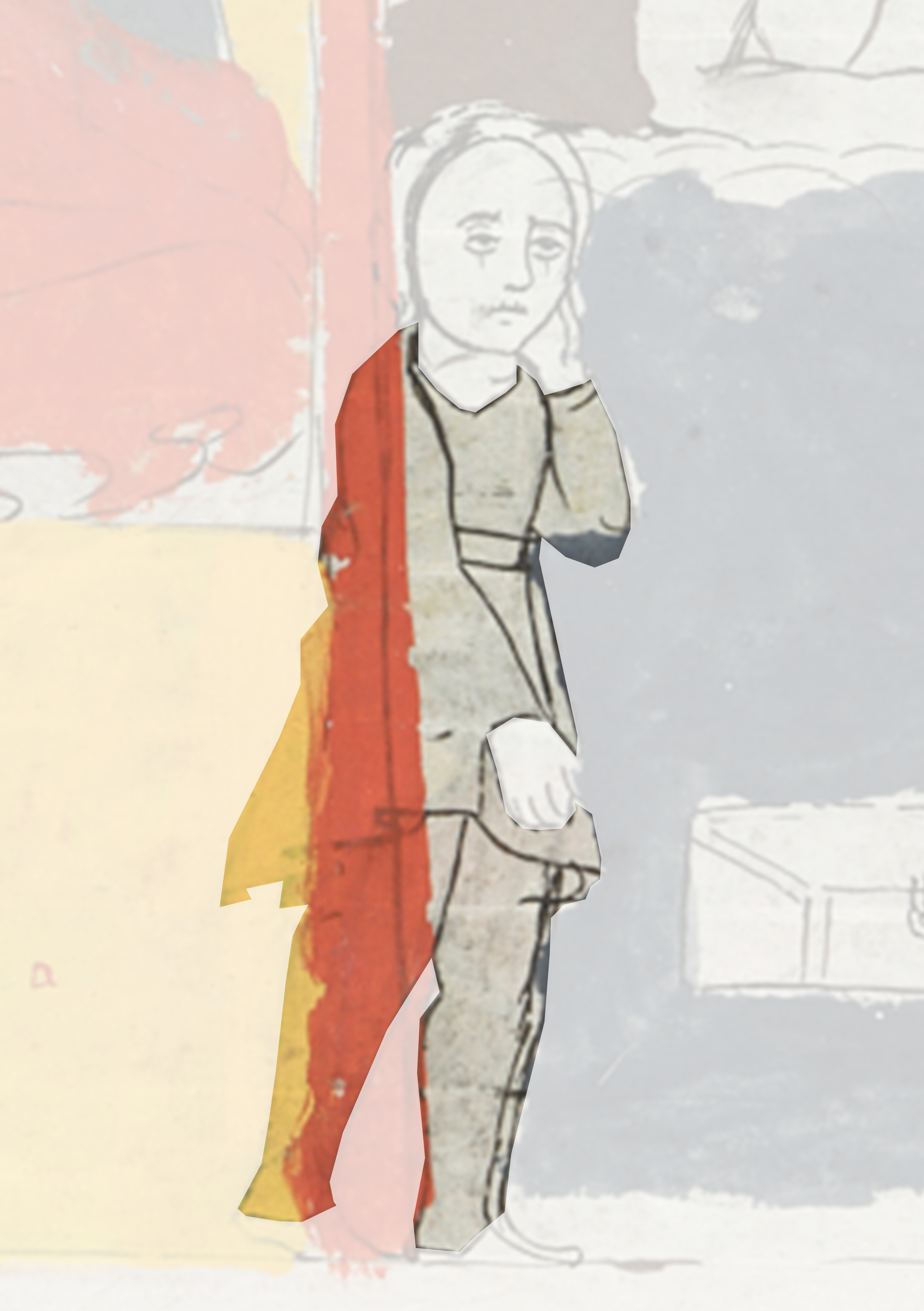 Painting Of A Man Standing In Front Of A Wall