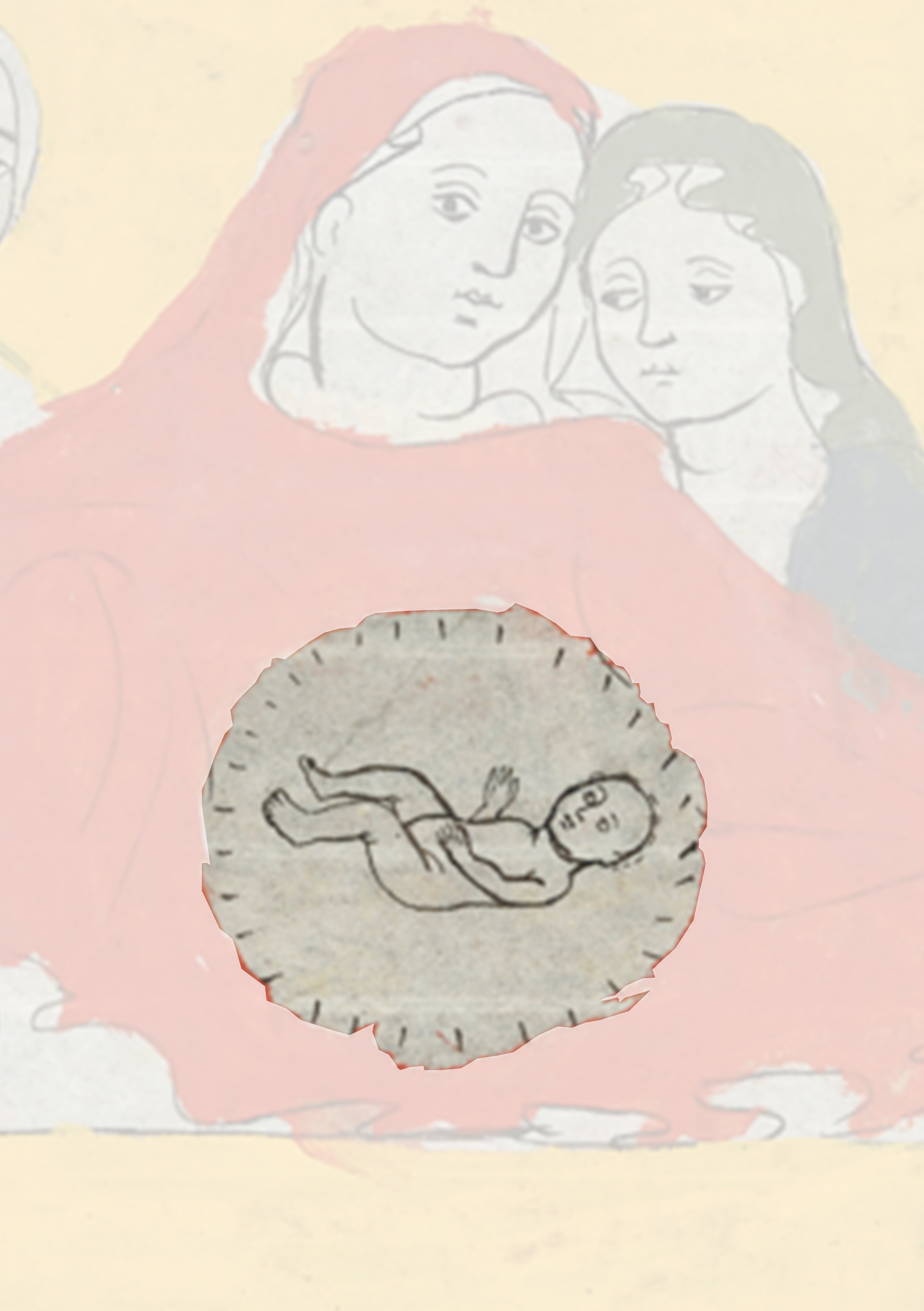 Drawing Of A Woman And Two Children