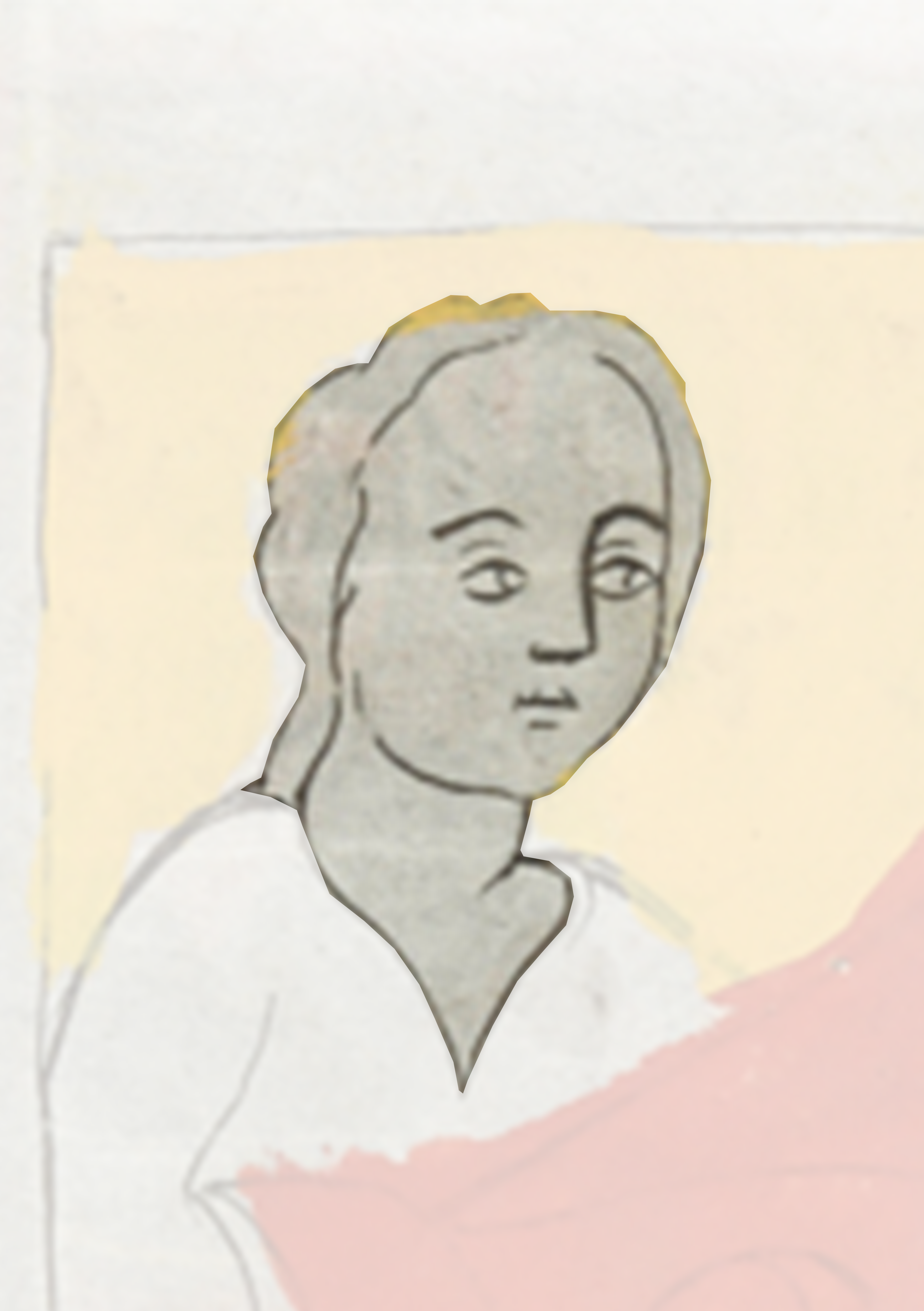 Drawing Of A Woman With A Red Rose