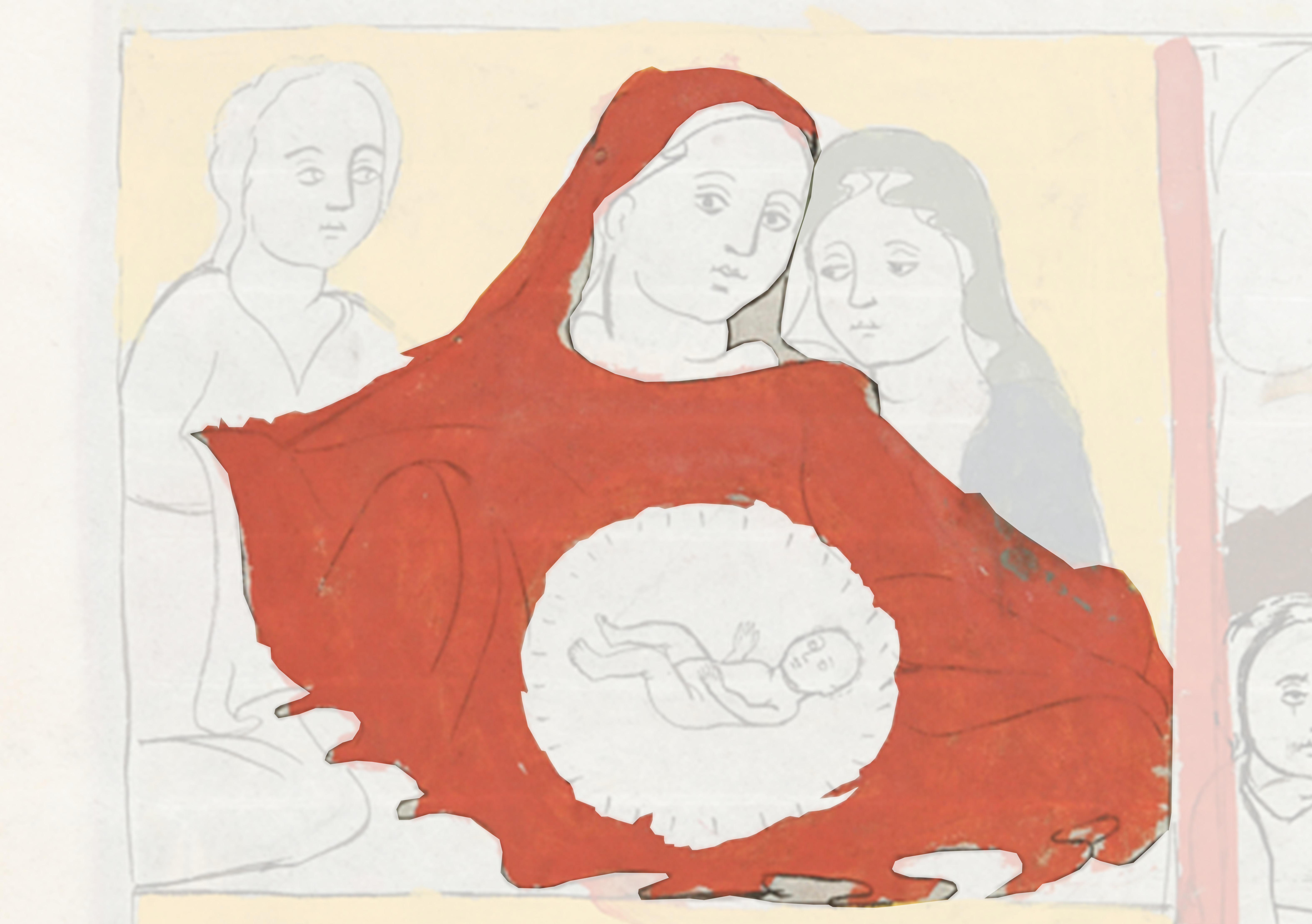 Drawing Of A Woman Holding A Baby
