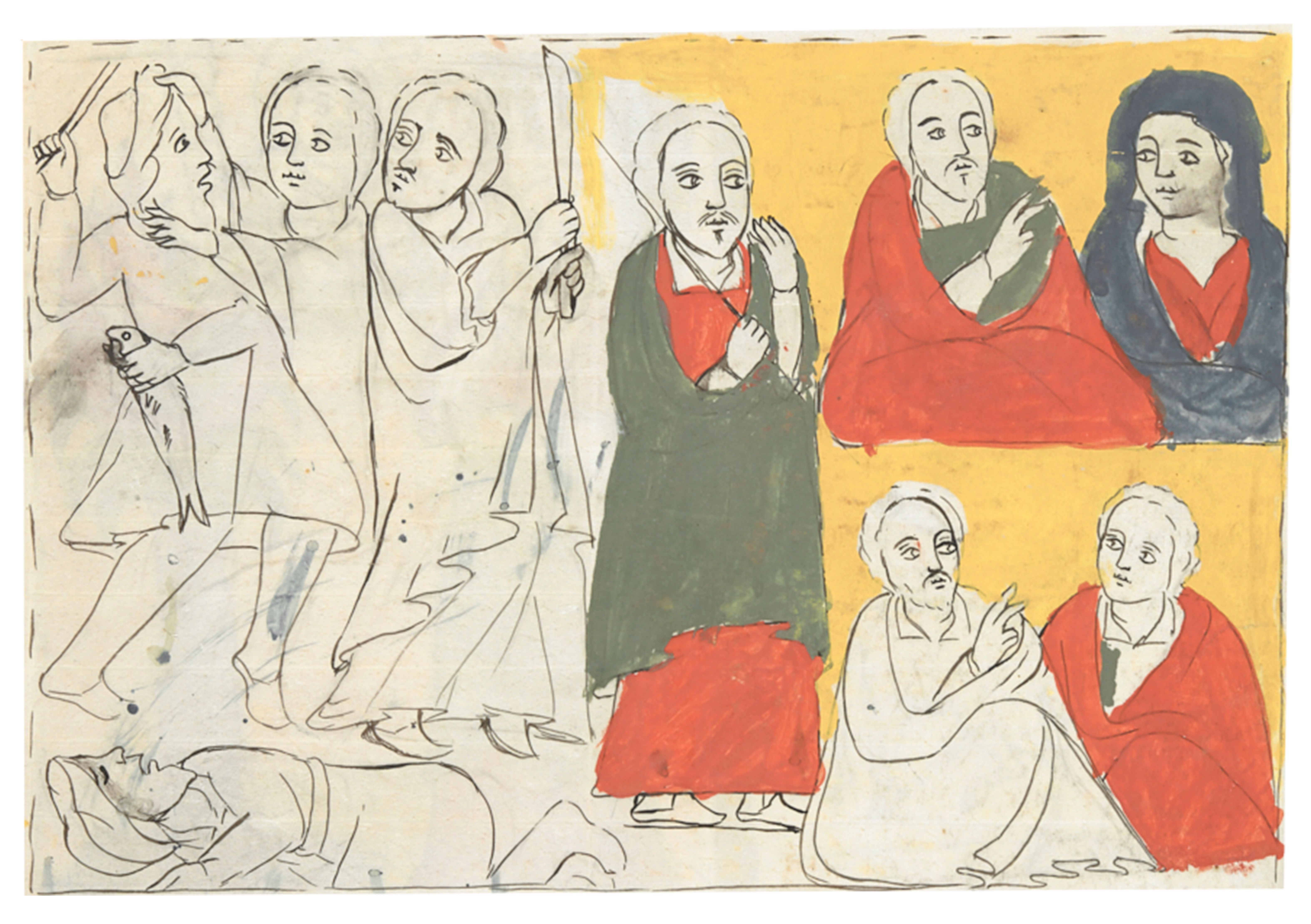 Painting Of People Sitting On A Table
