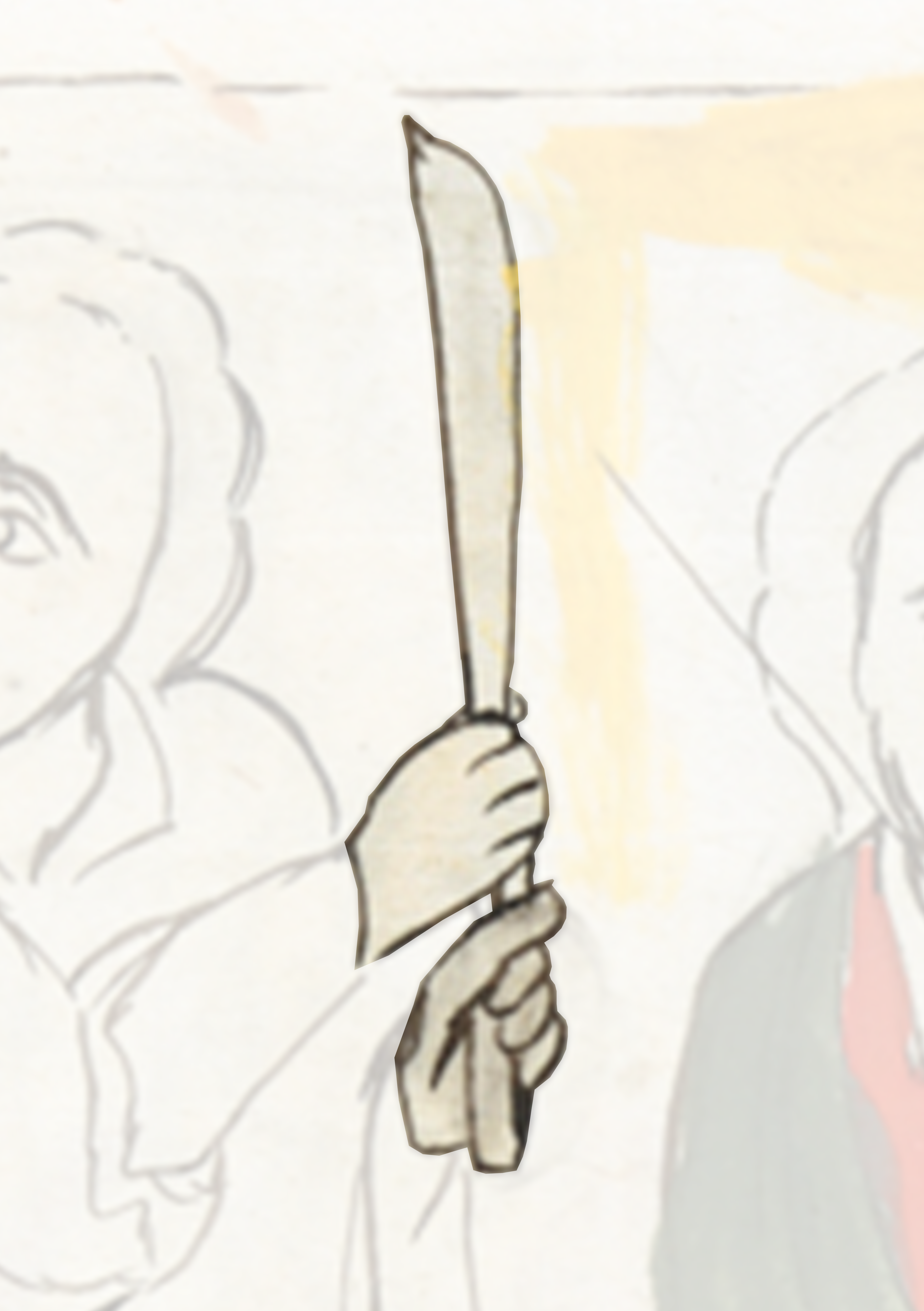 Drawing Of A Man Holding A Knife