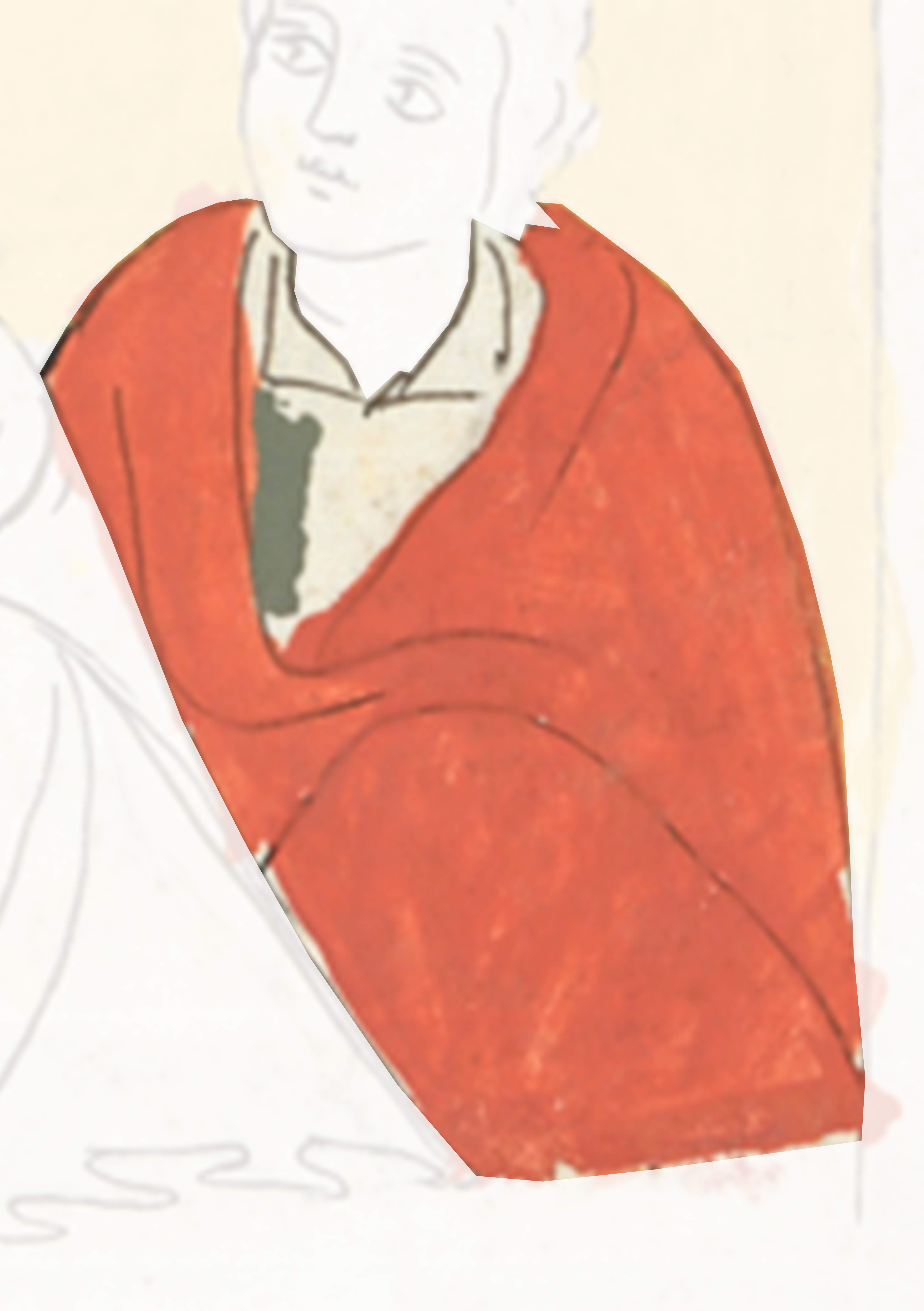 Drawing Of A Man In A Red Sweater