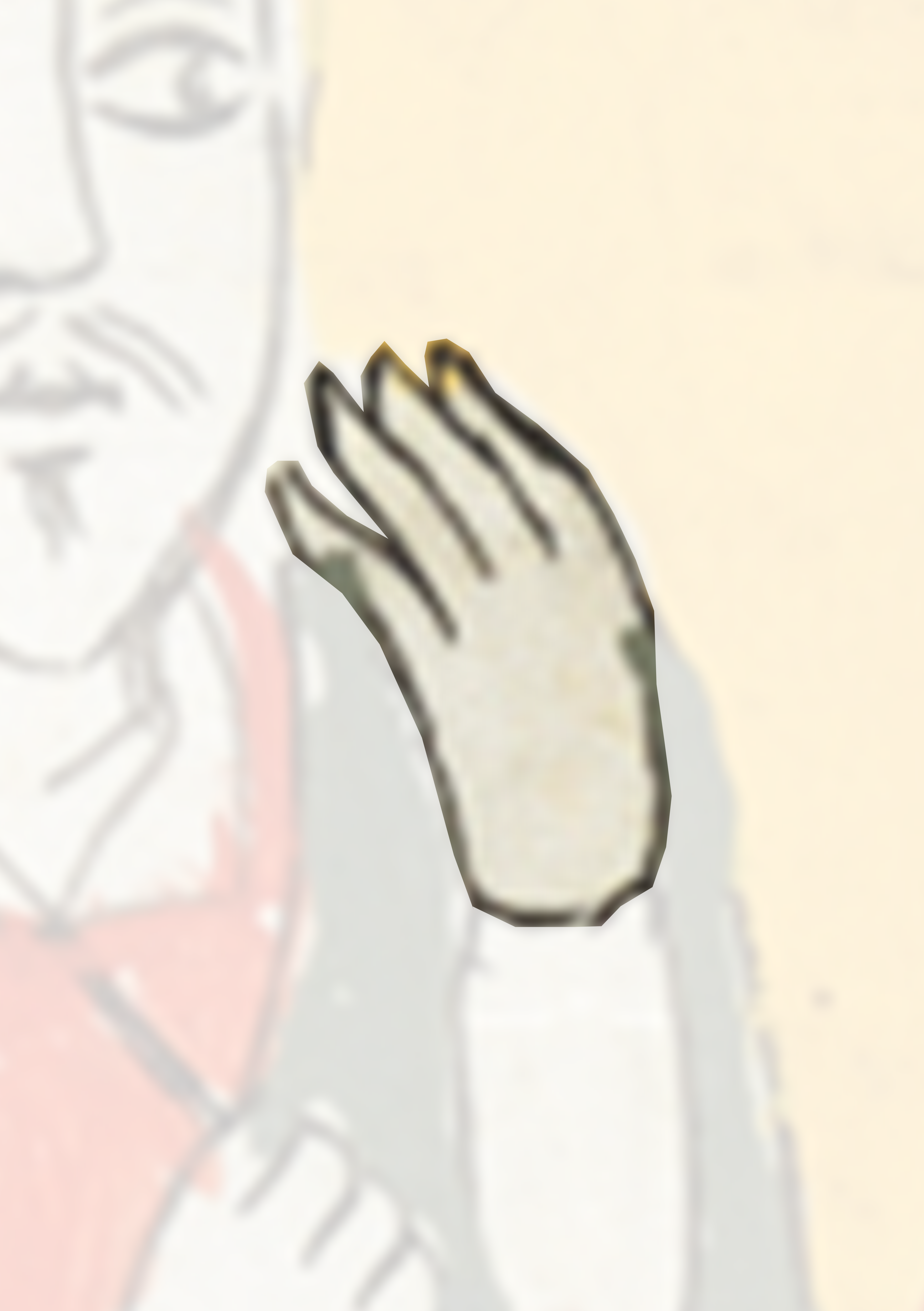 Drawing Of A Person With A Hand Up