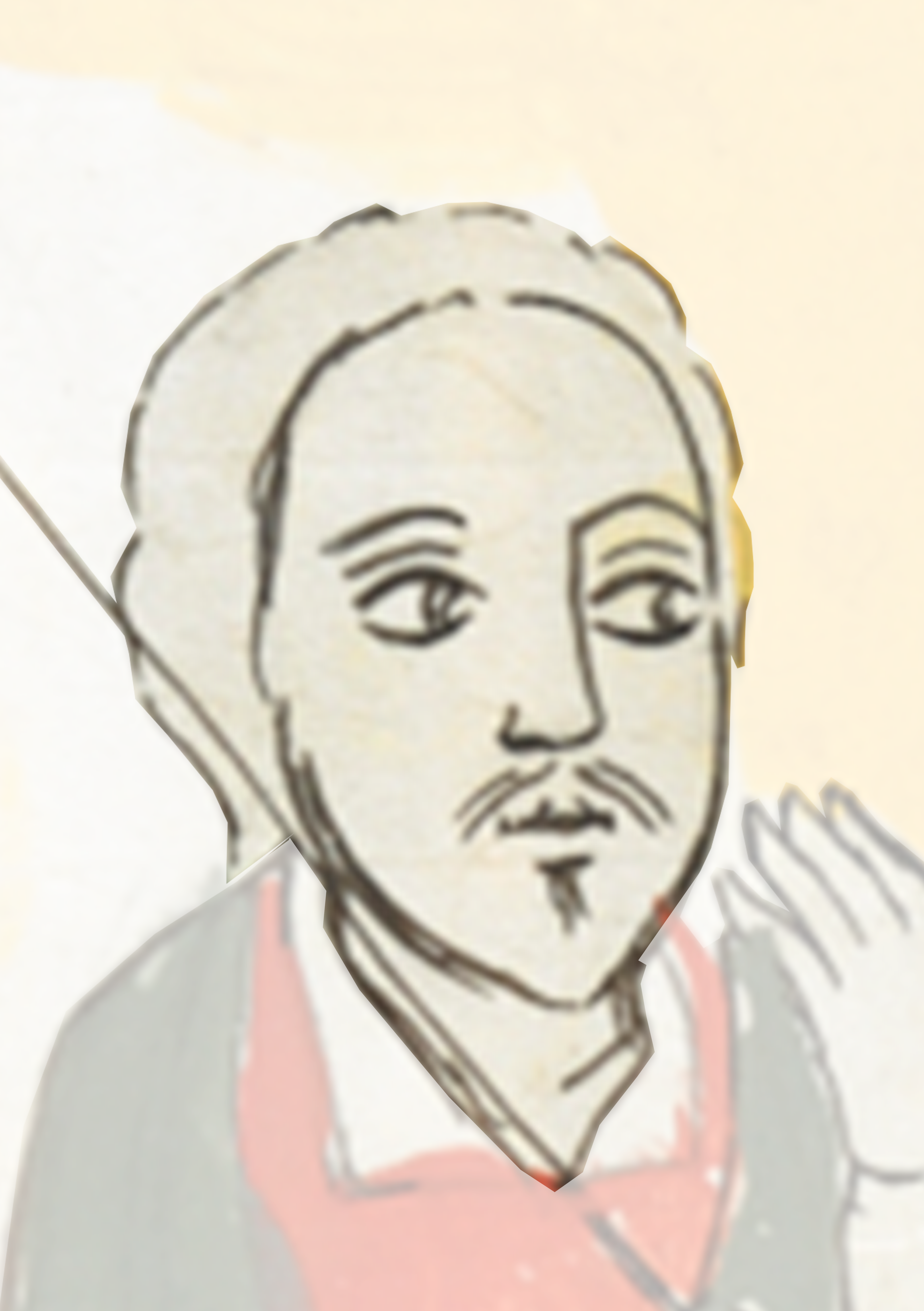 Drawing Of A Man With A Red Scarf