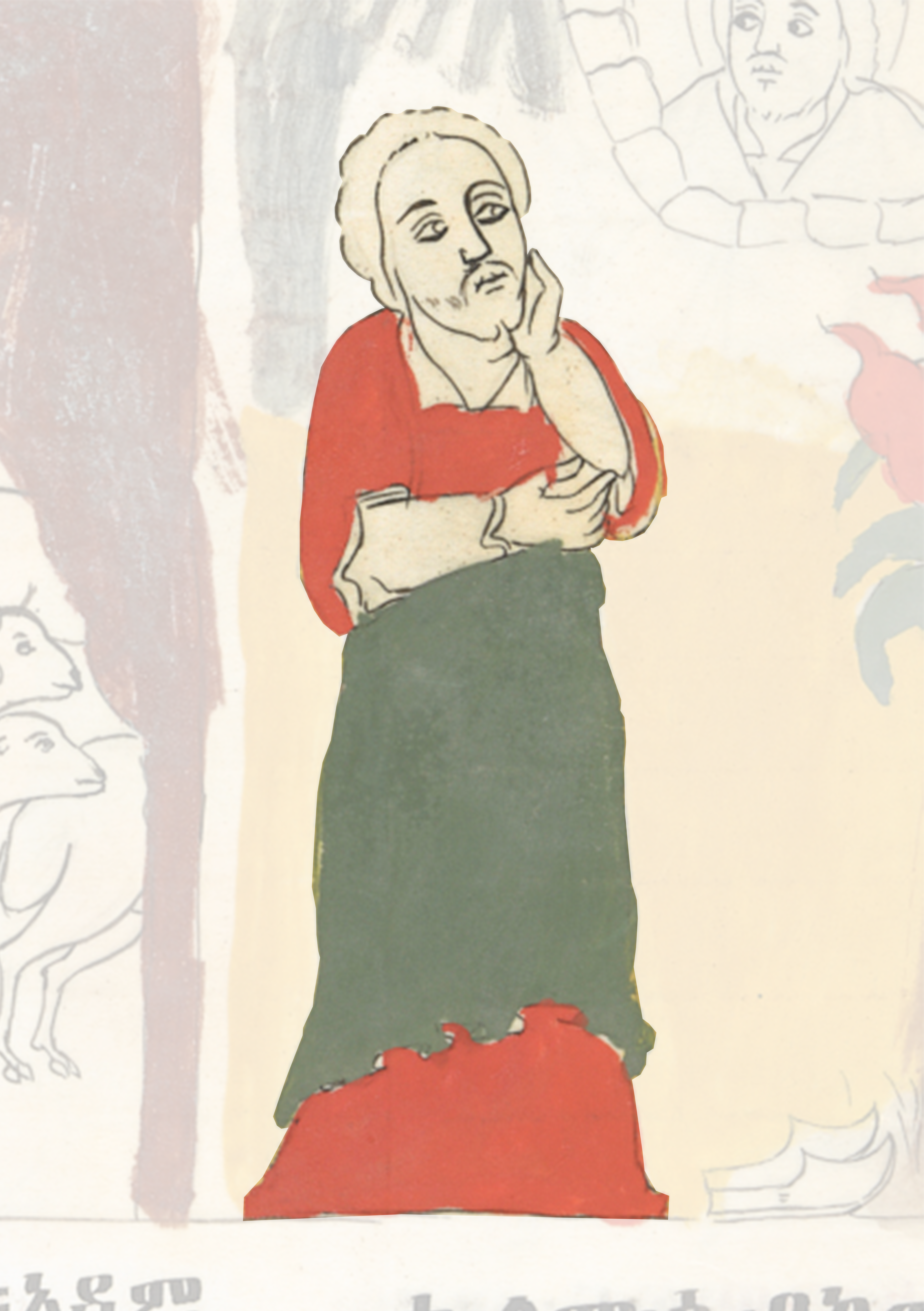 Painting Of A Woman In A Red Shirt