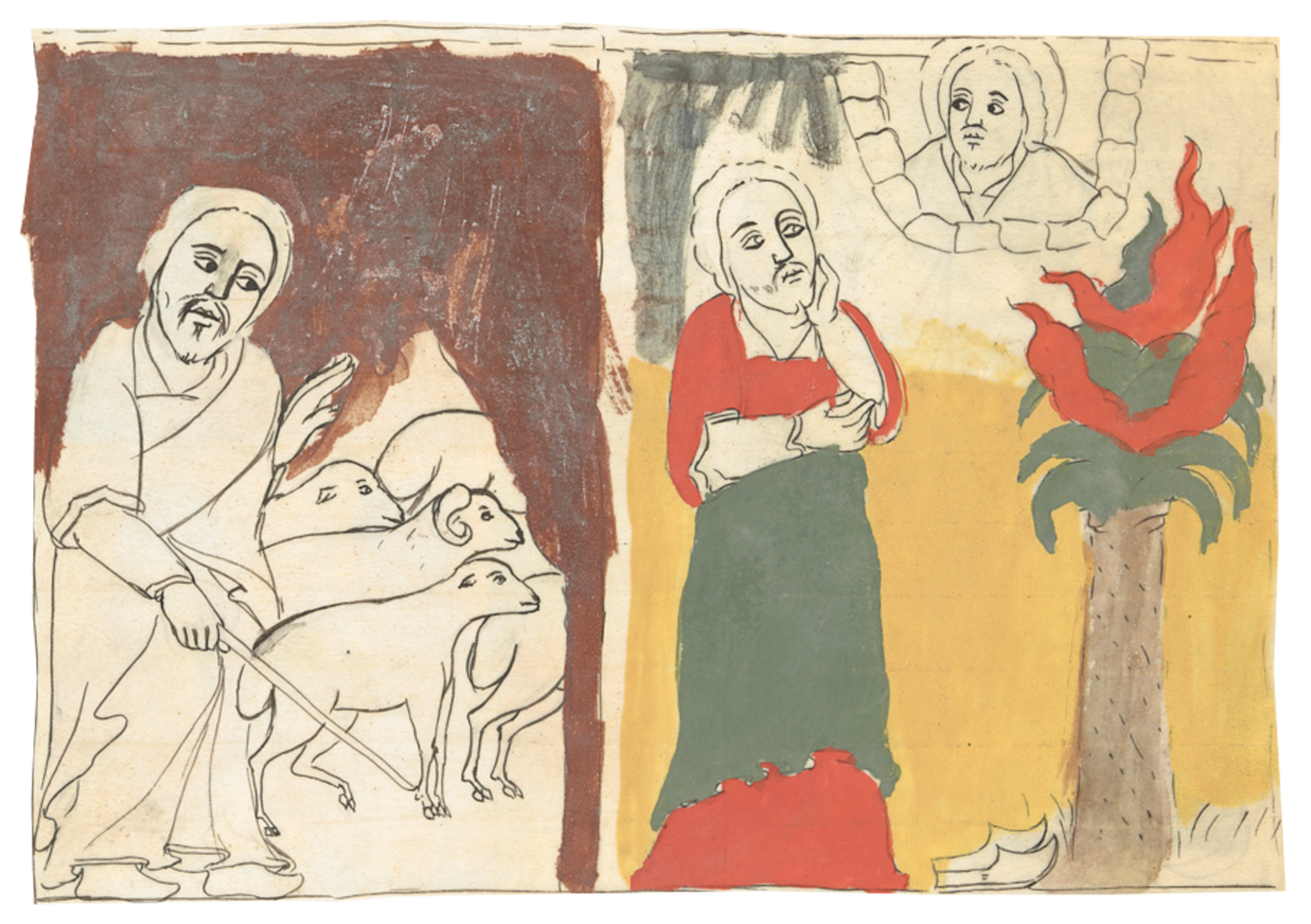 Painting Of A Woman And A Man With A Dog