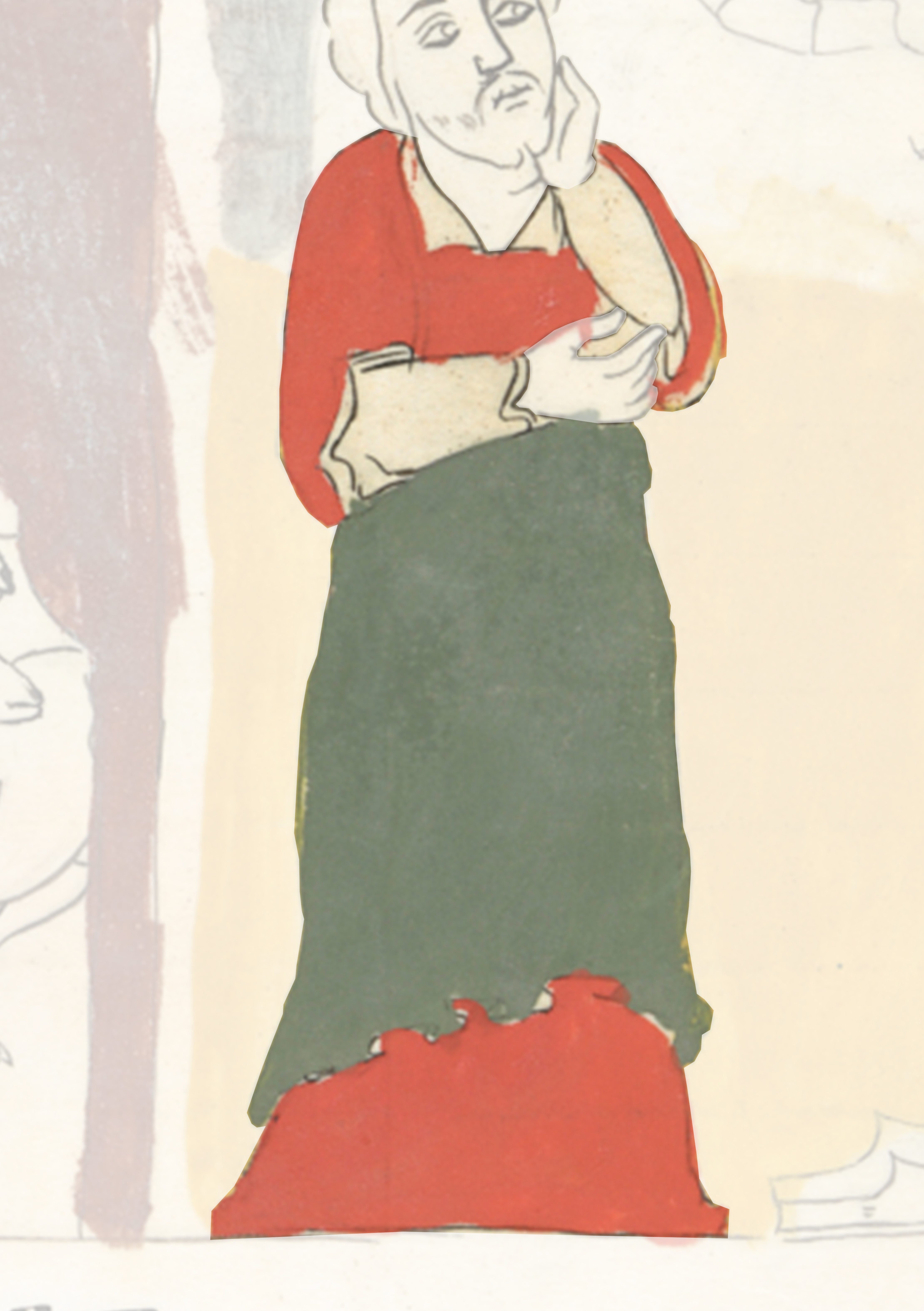 Painting Of A Woman In A Red Shirt
