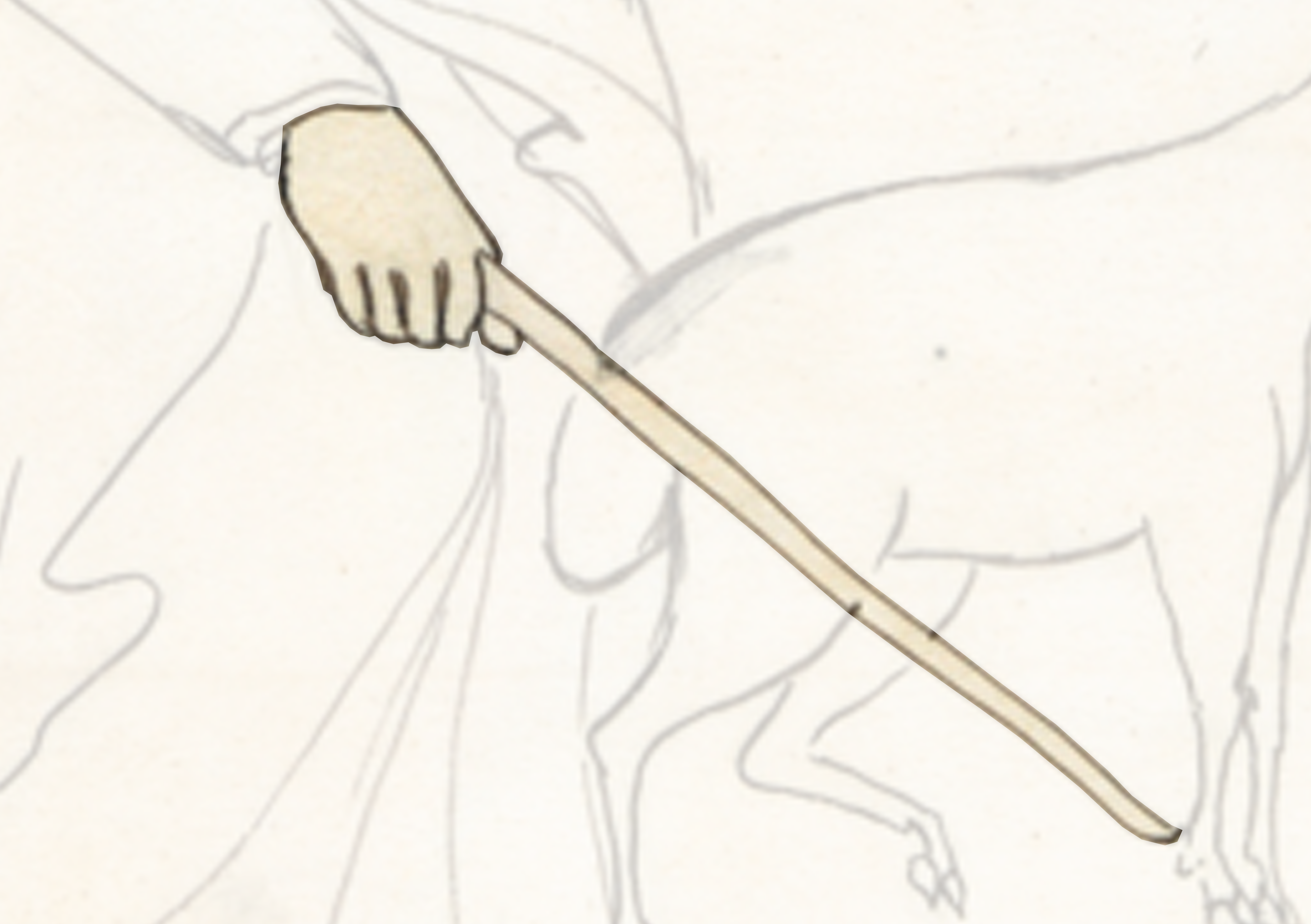 Drawing Of A Man Holding A Spoon