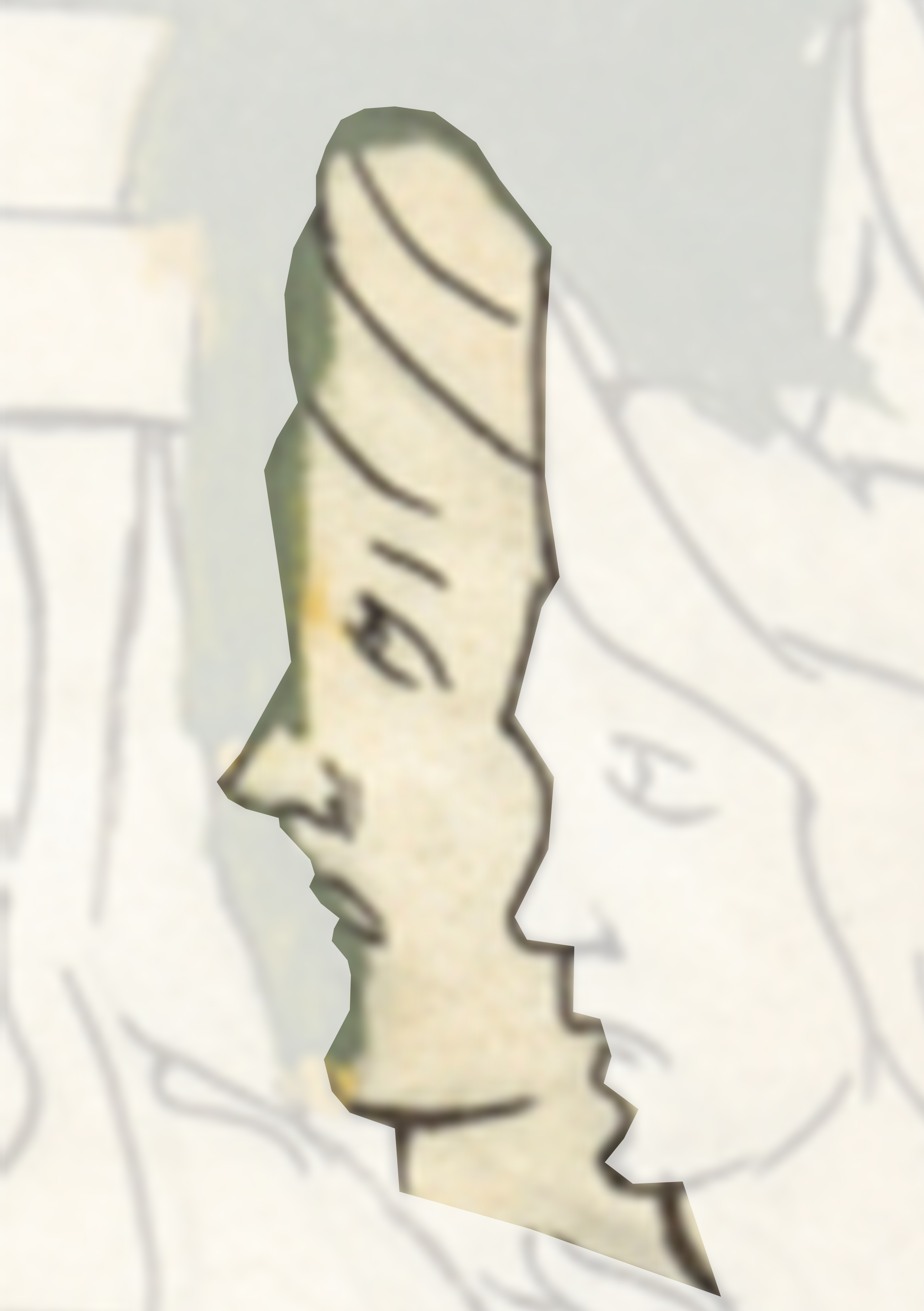 Drawing Of A Man S Face With A Face In The Middle