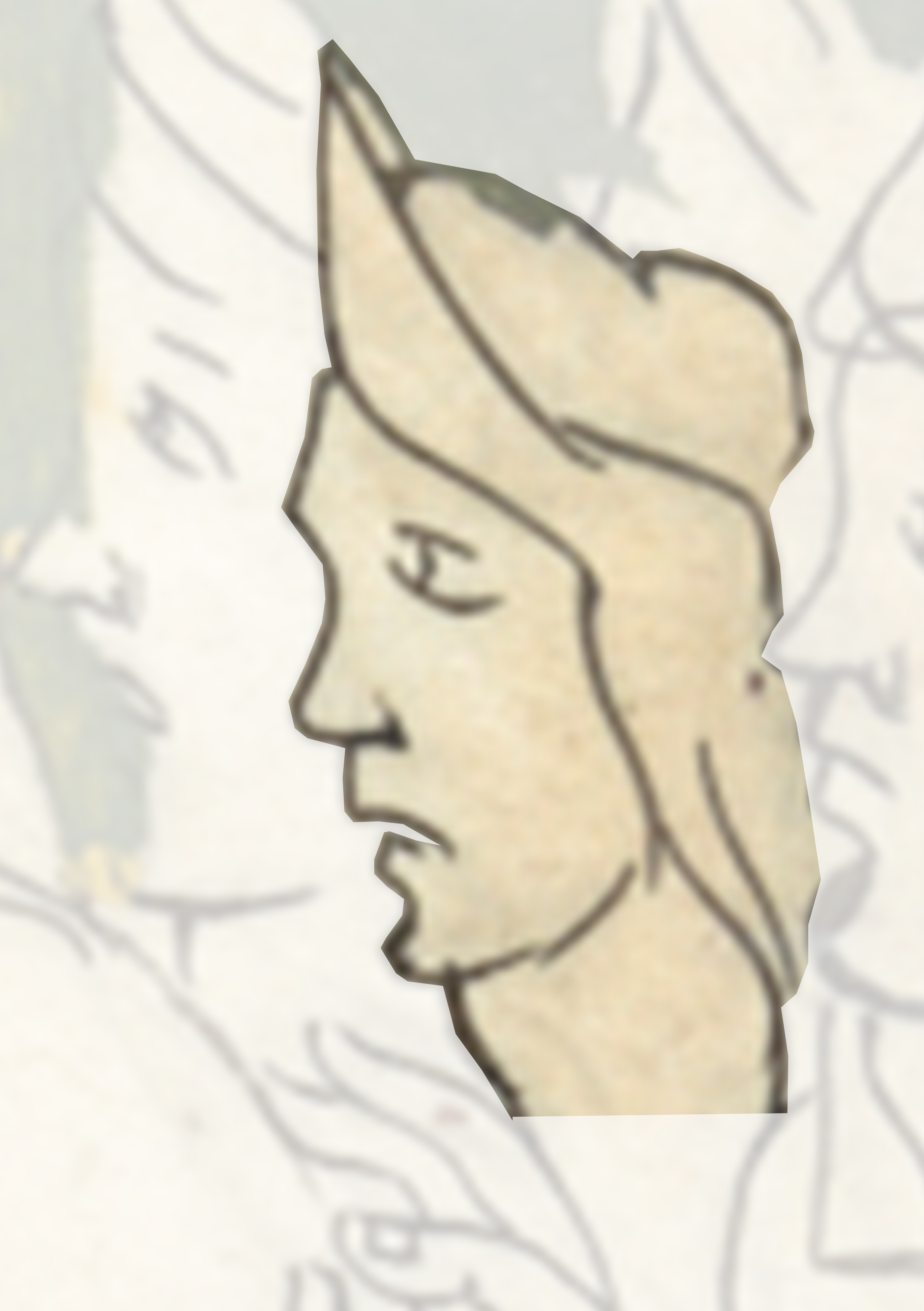 Drawing Of A Woman S Face With A White Background