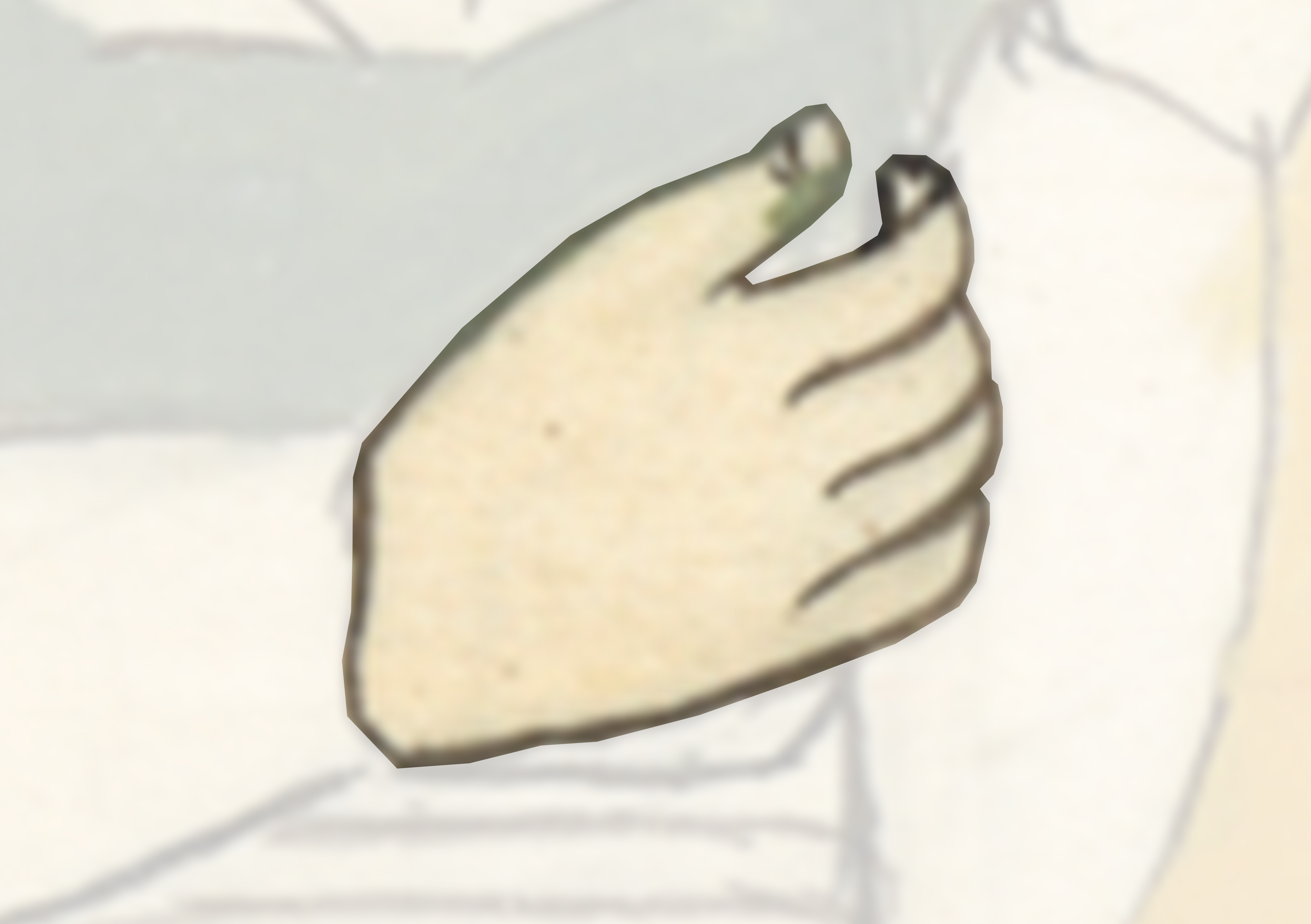 Drawing Of A Hand Holding A Piece Of Paper