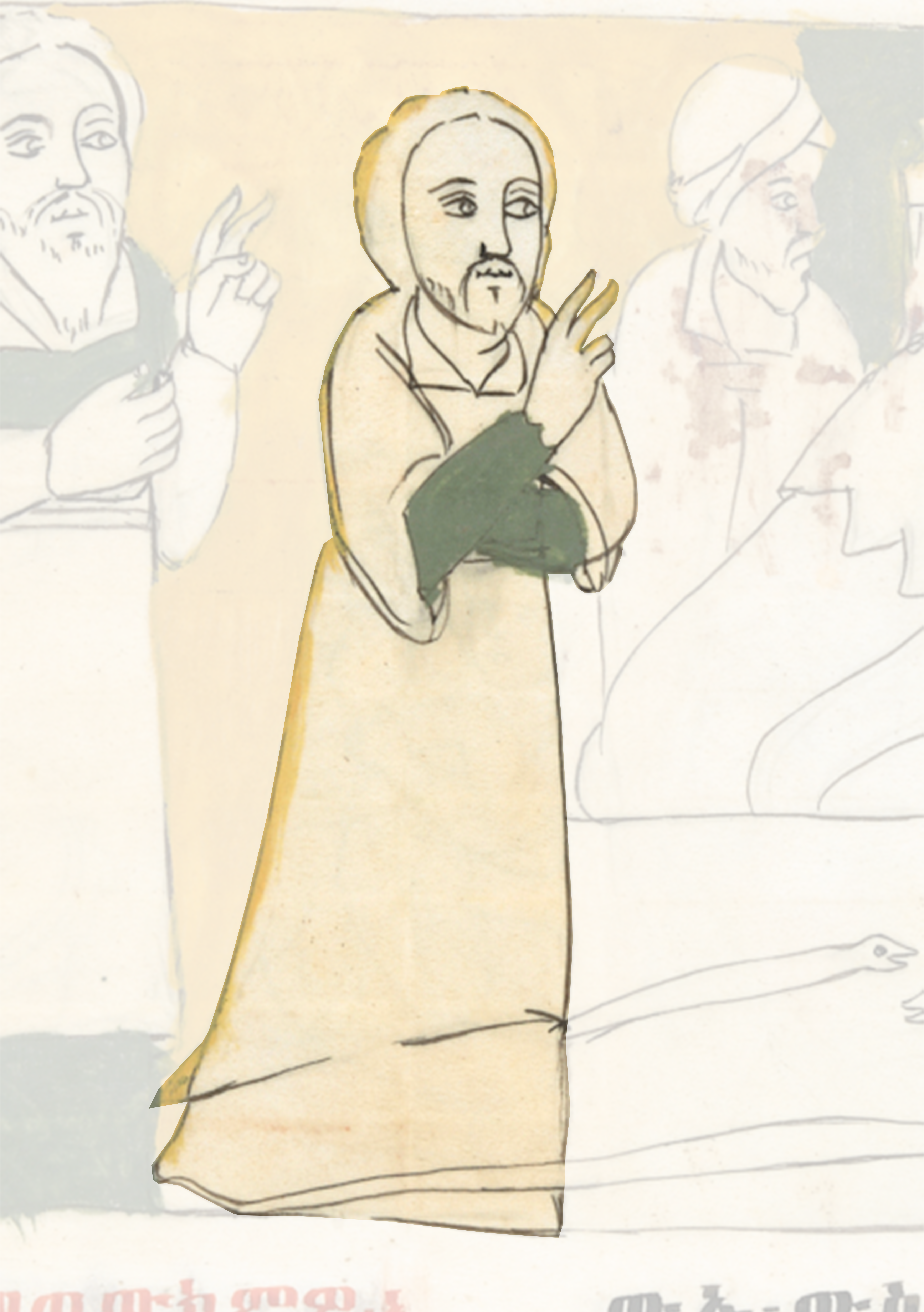 Drawing Of A Man Holding A Book