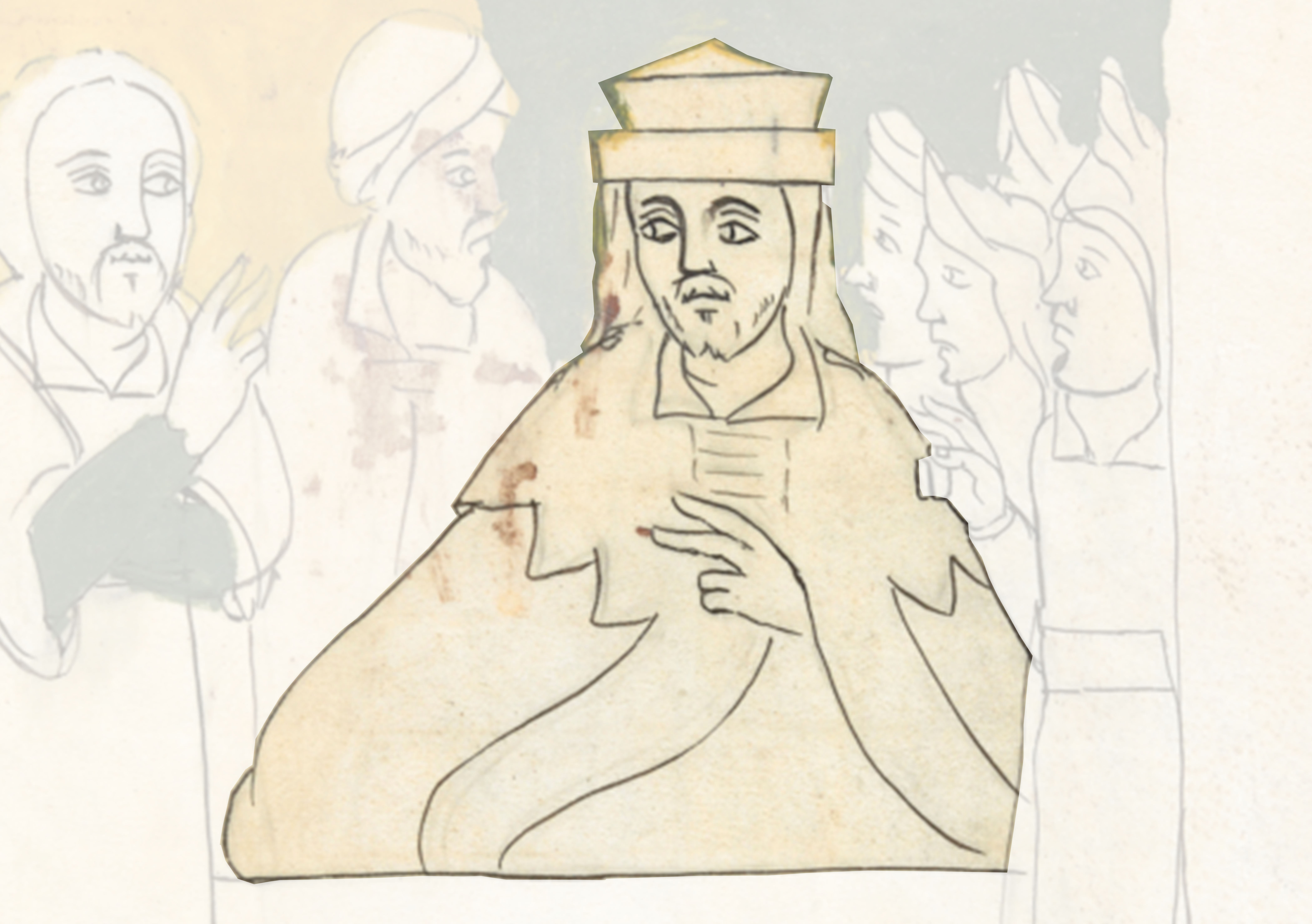 Drawing Of A Man With A Hat And A Hat On