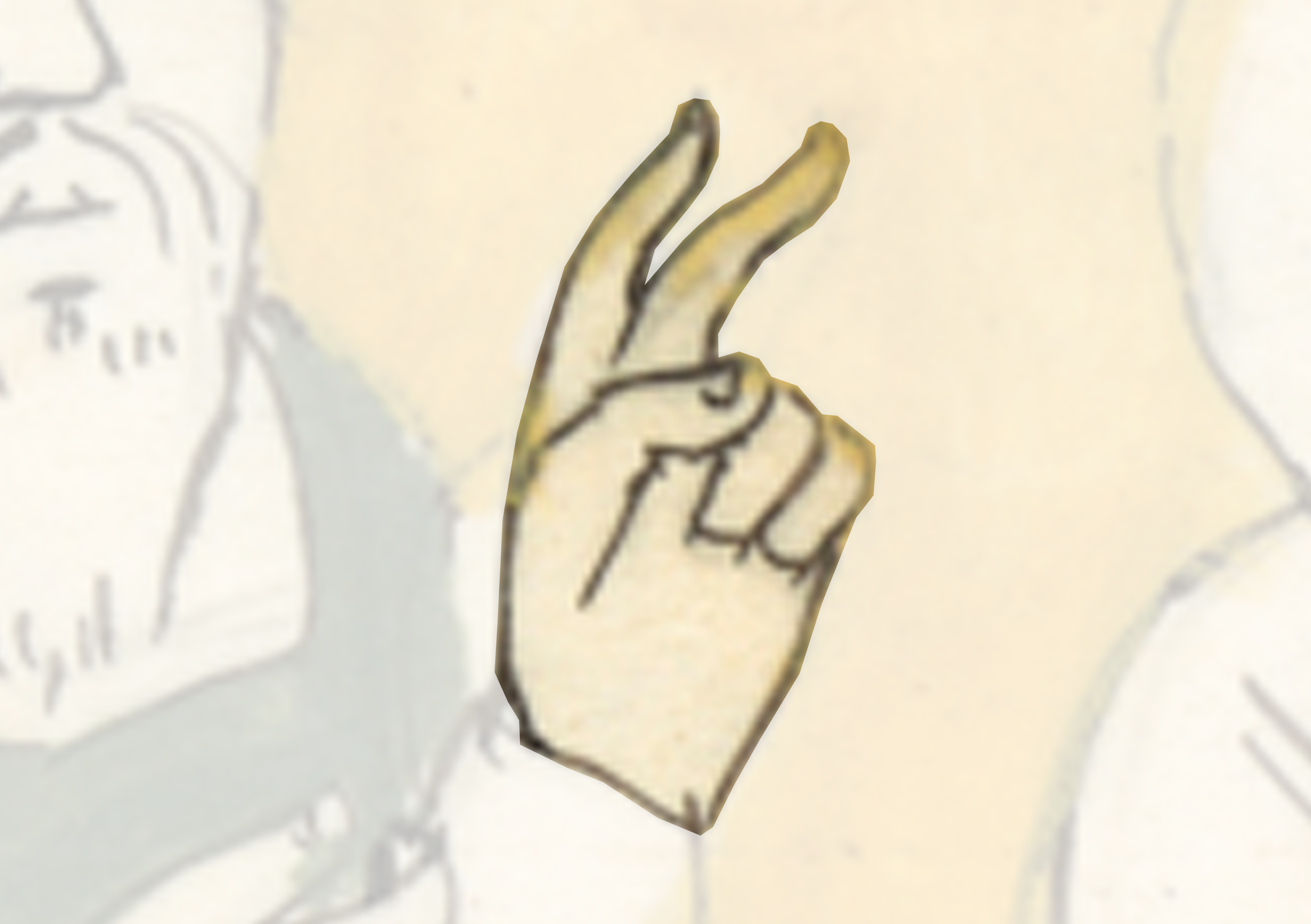 Drawing Of A Hand With A Peace Sign