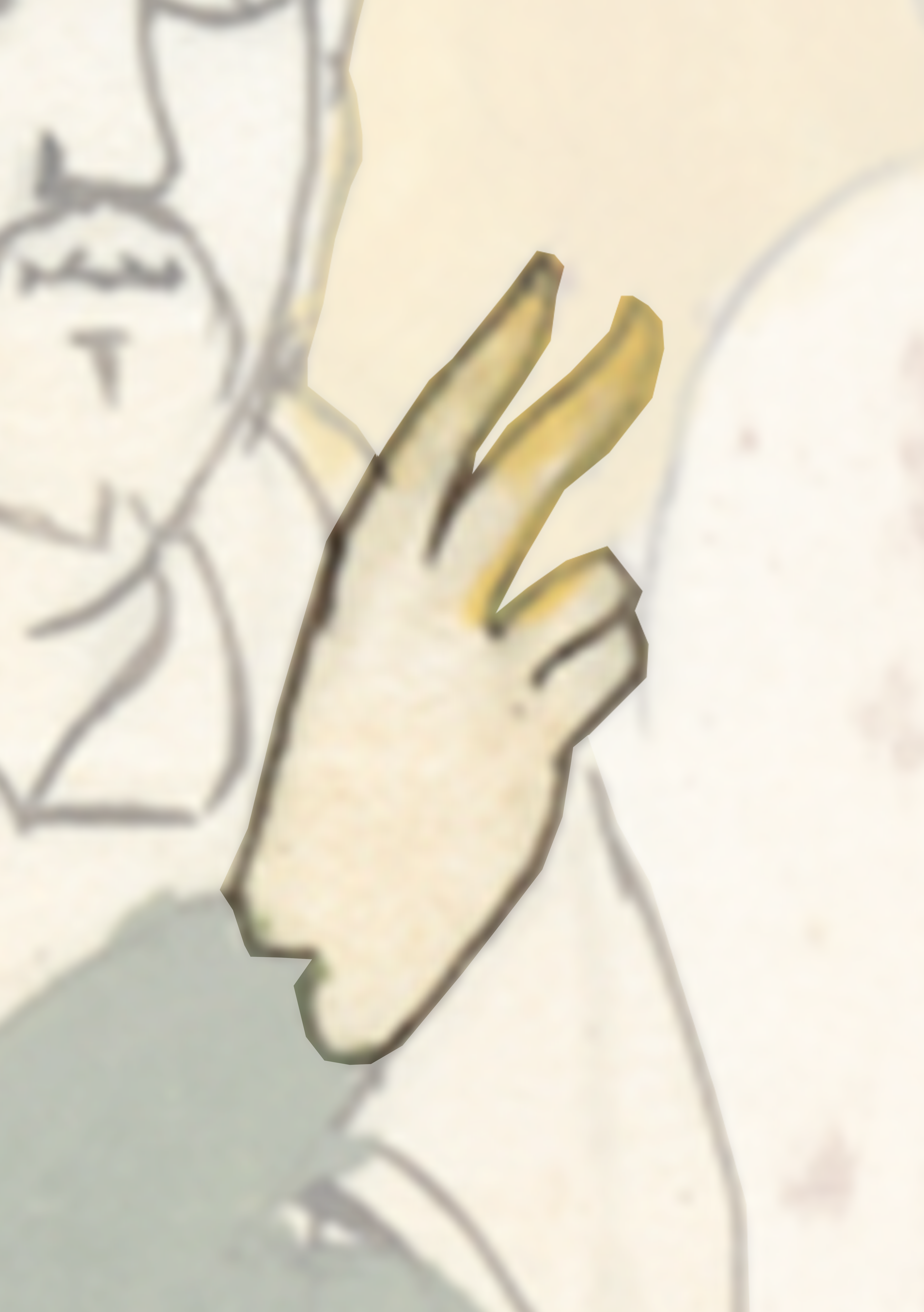 Drawing Of A Man With A Hand Up