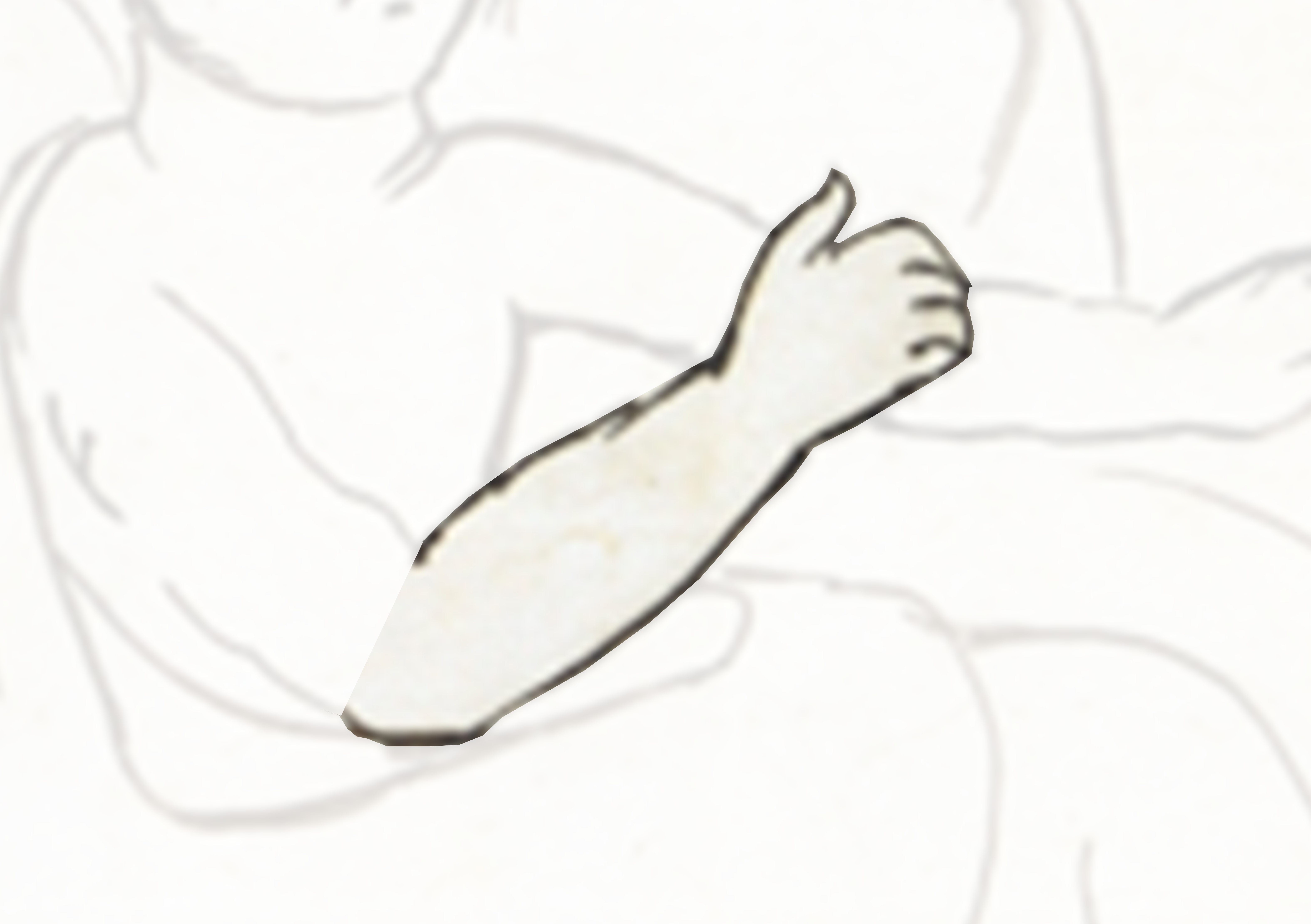 Drawing Of A Hand Reaching Out Of A White Object