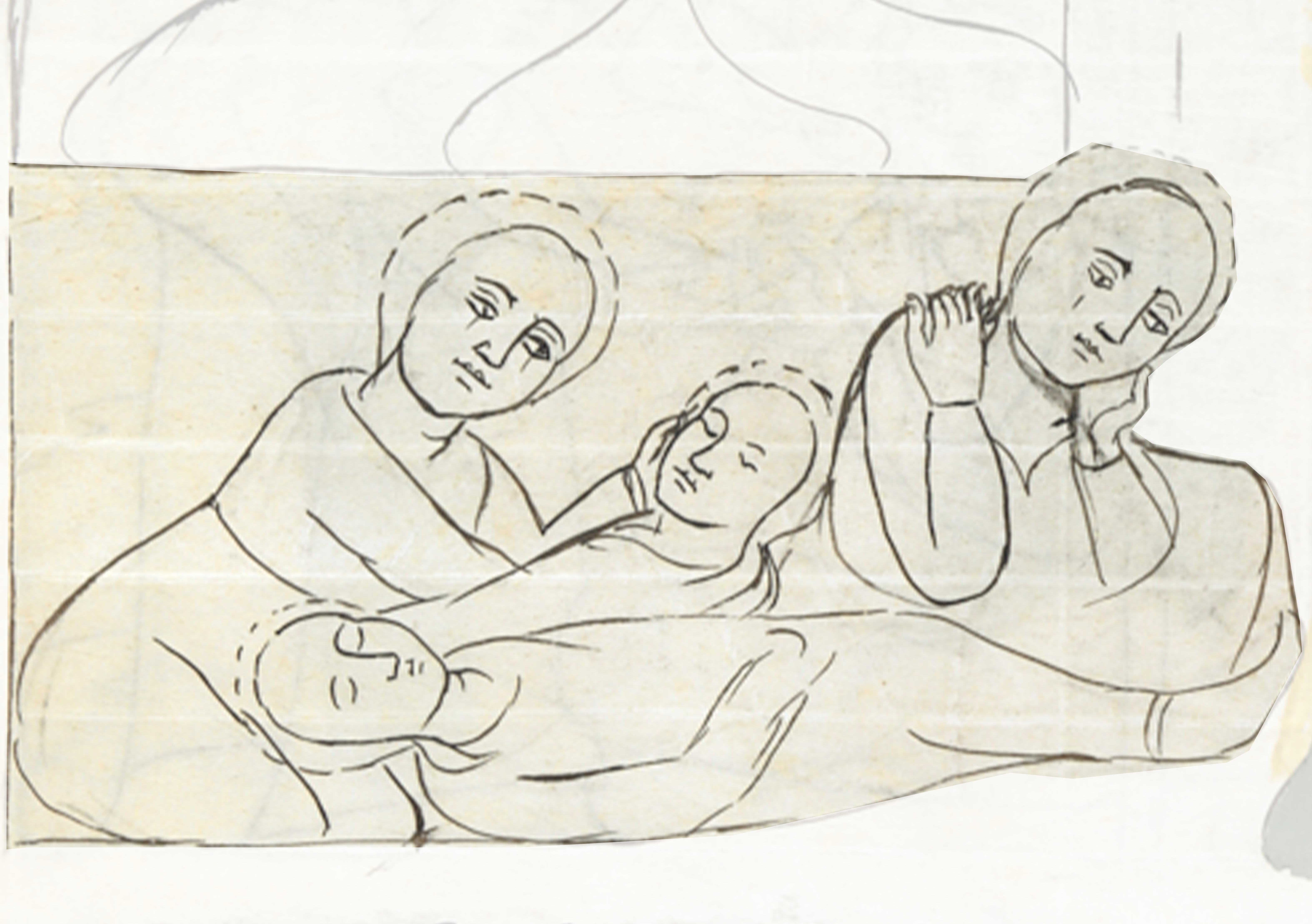 Drawing Of A Woman Holding A Baby