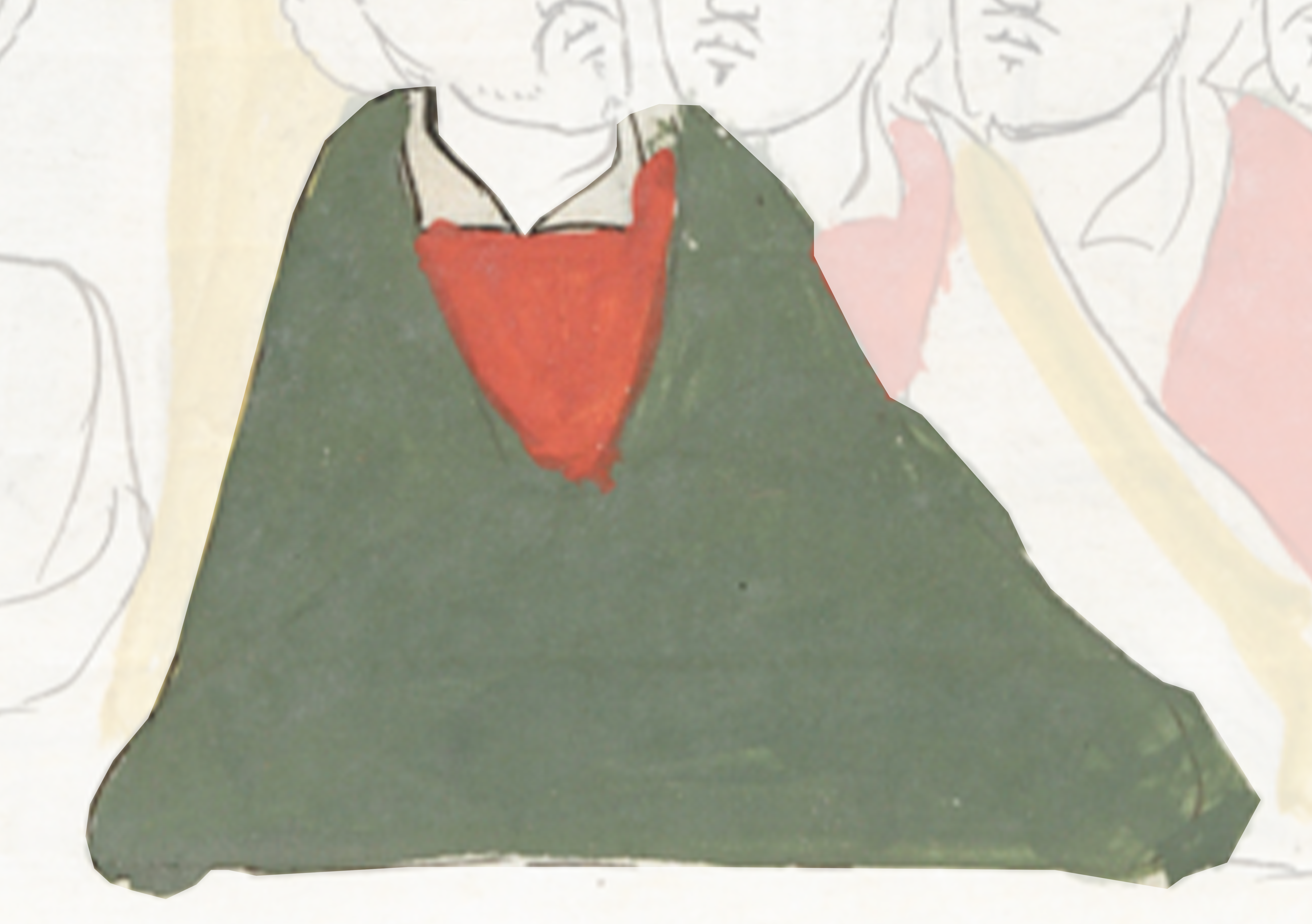 Drawing Of A Man In A Green Shirt