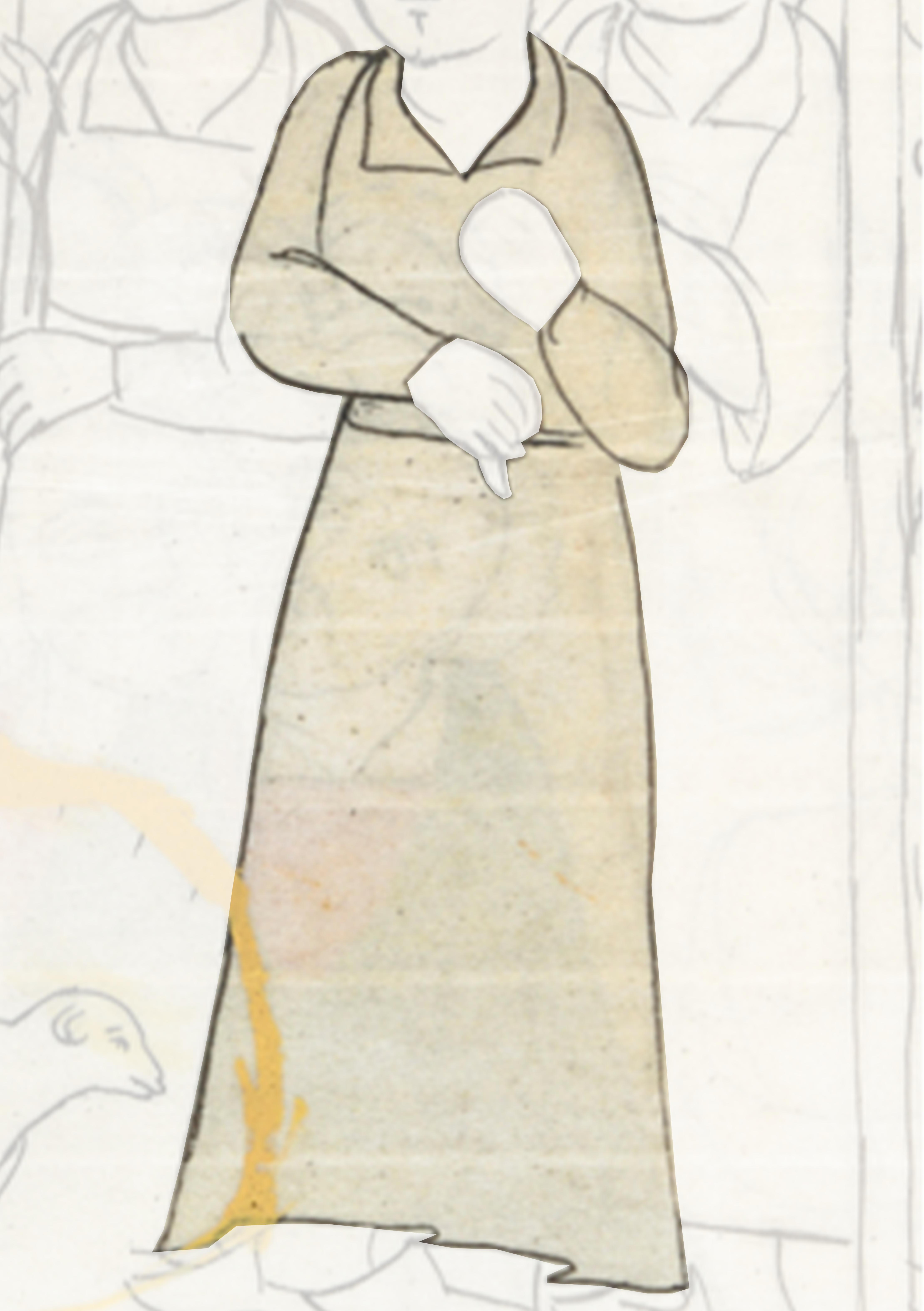 Drawing Of A Woman In A Long Dress
