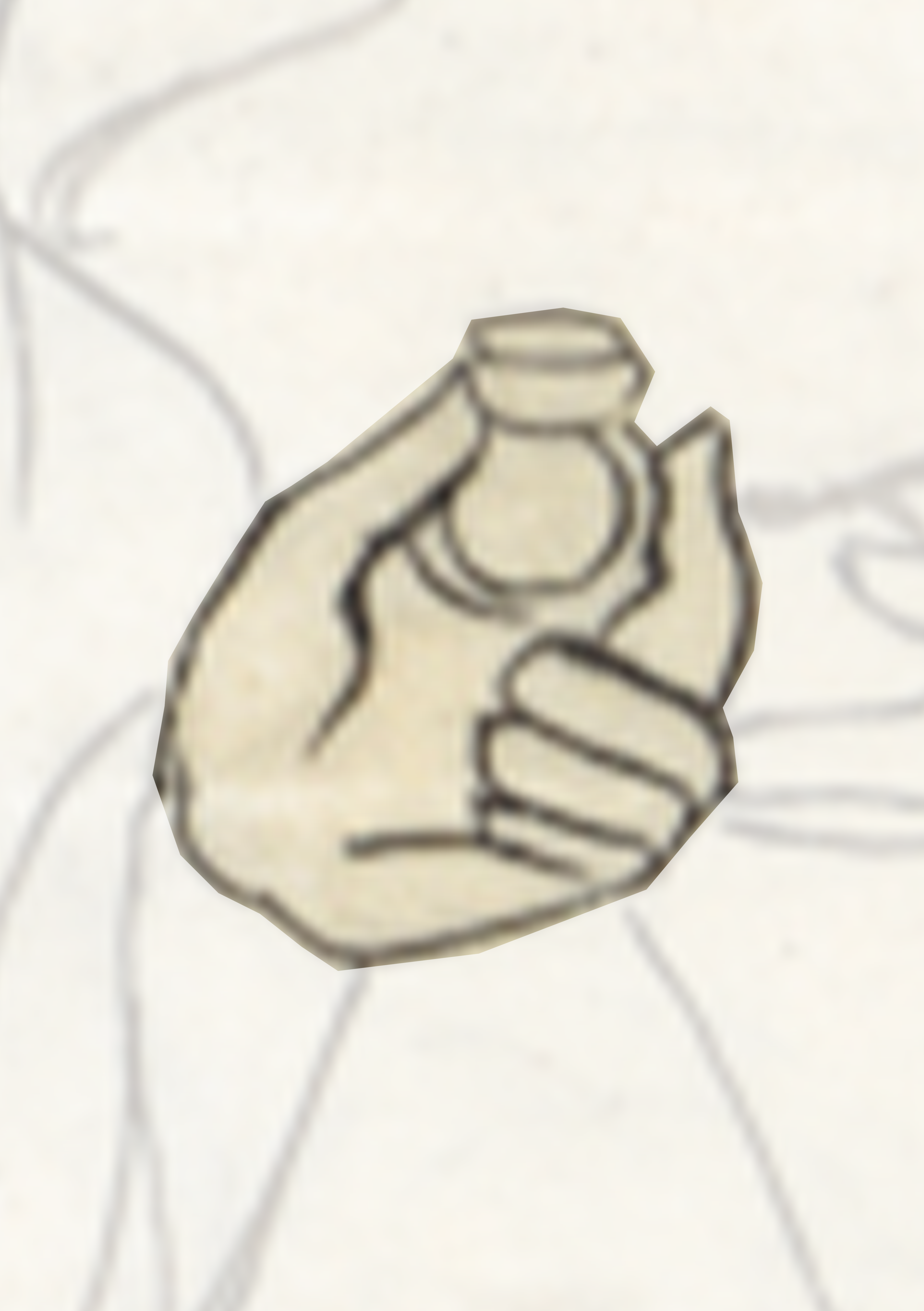 Drawing Of A Person Holding A Small Object