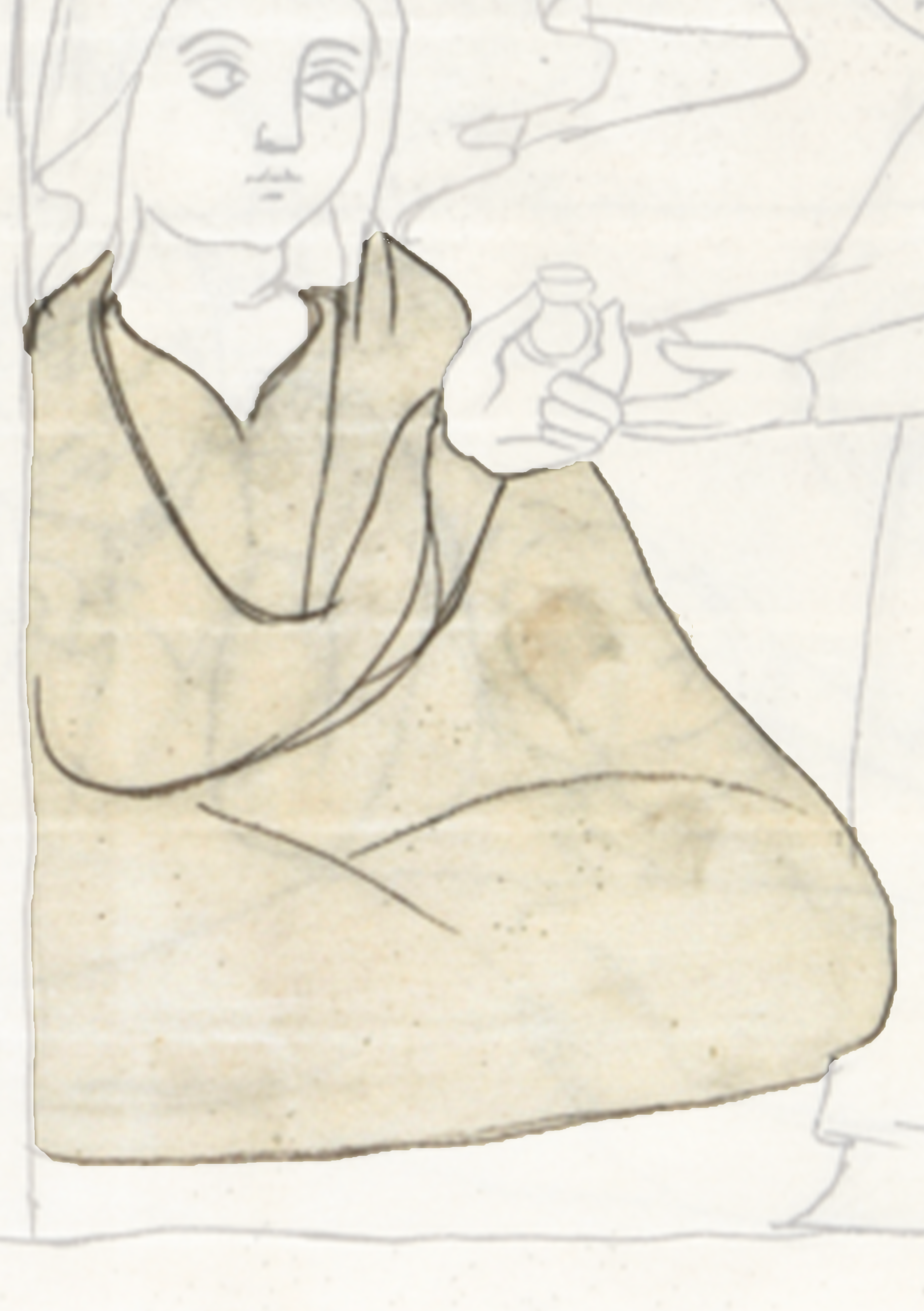 Drawing Of A Woman Sitting On A Bed
