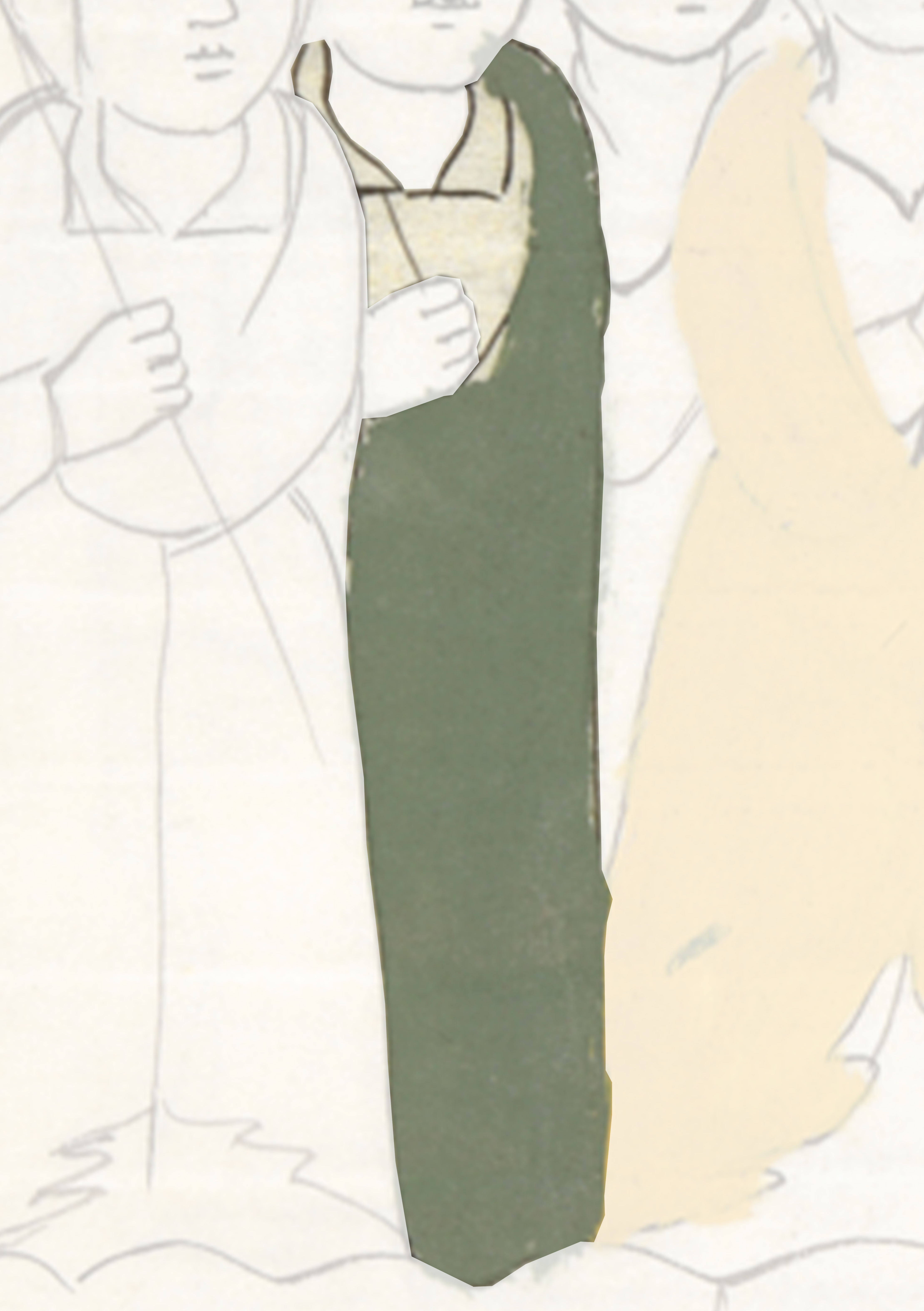 Drawing Of A Woman In A Green Dress