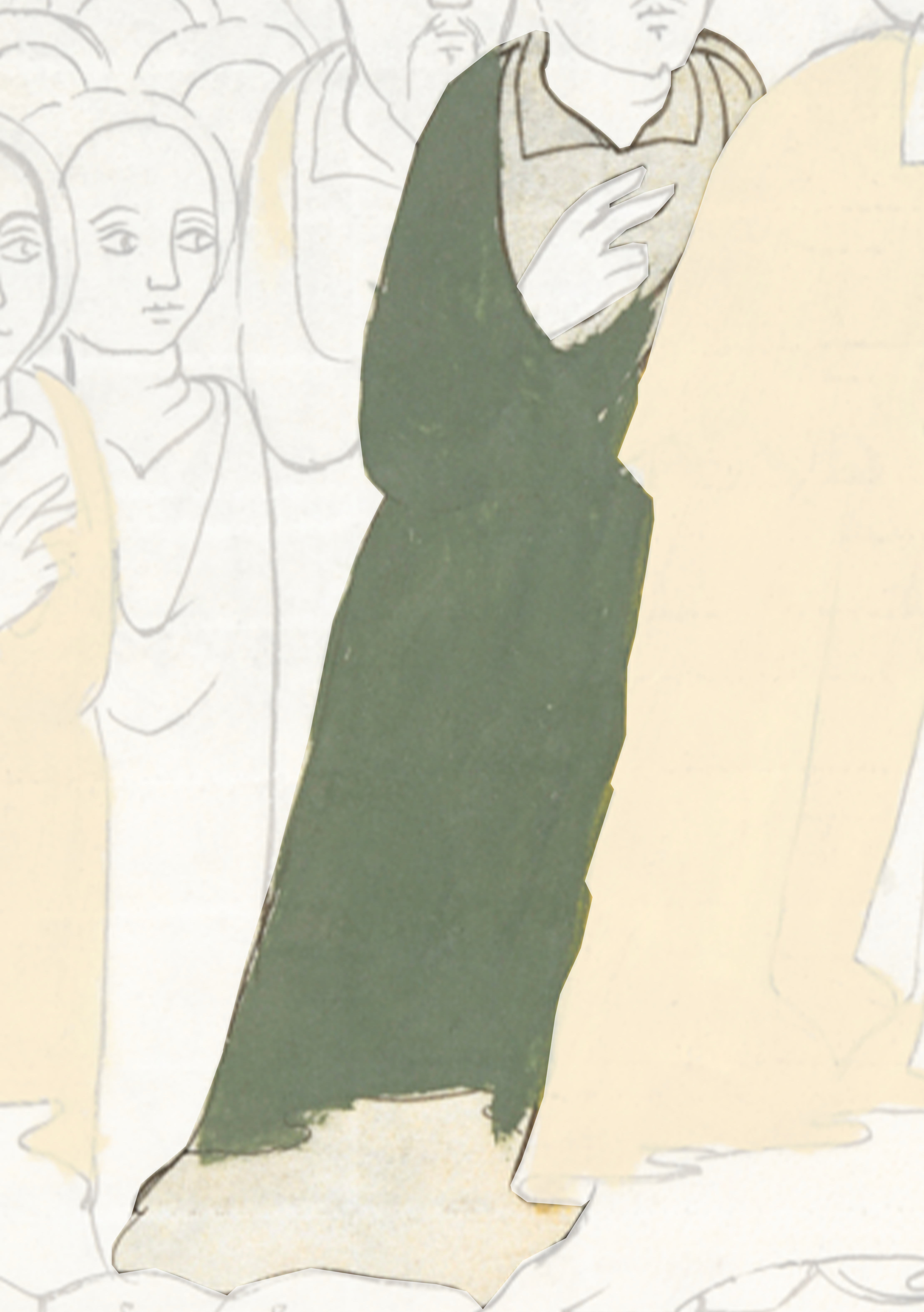 Drawing Of A Man In A Green Coat