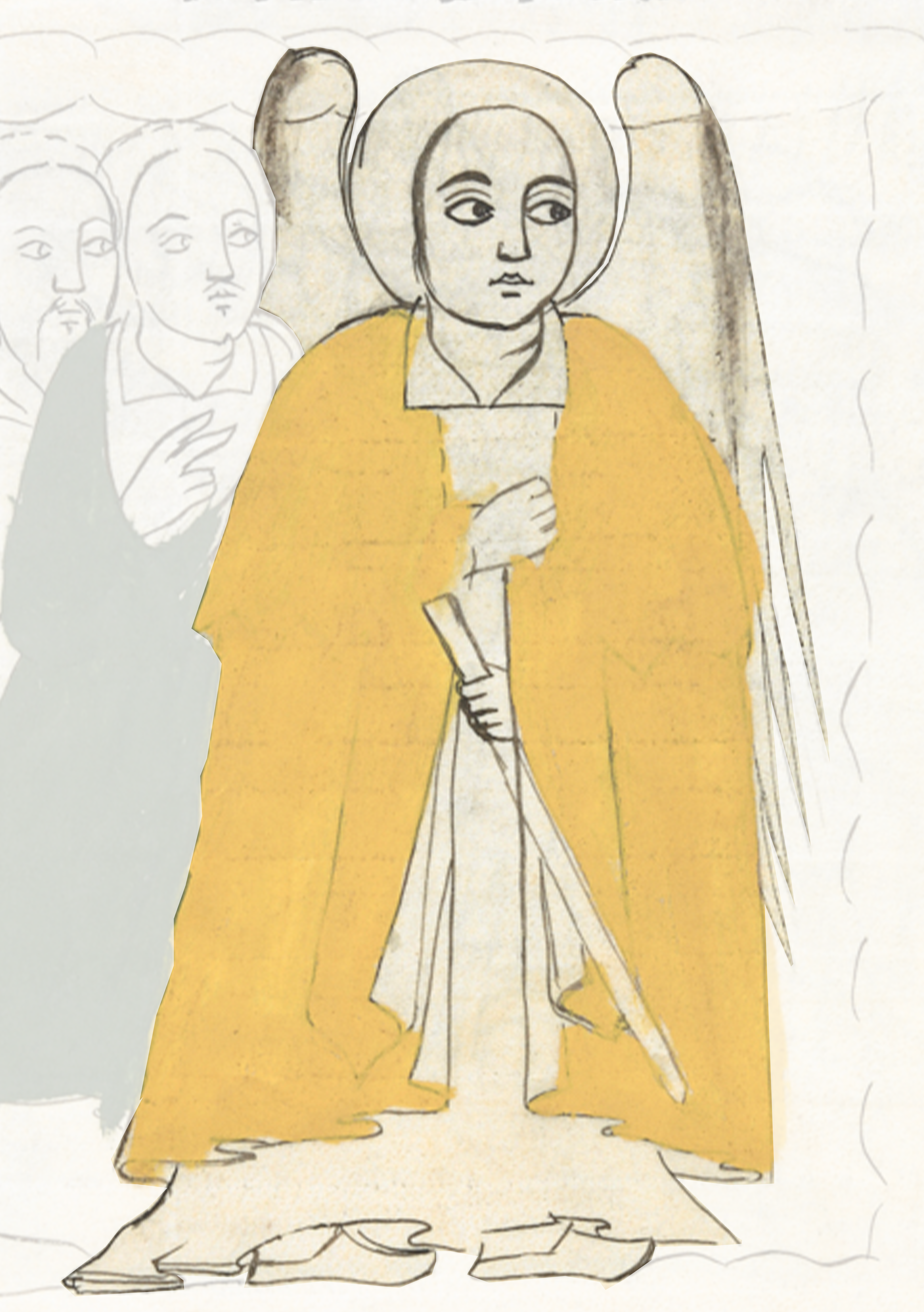 Drawing Of A Woman In A Yellow Robe