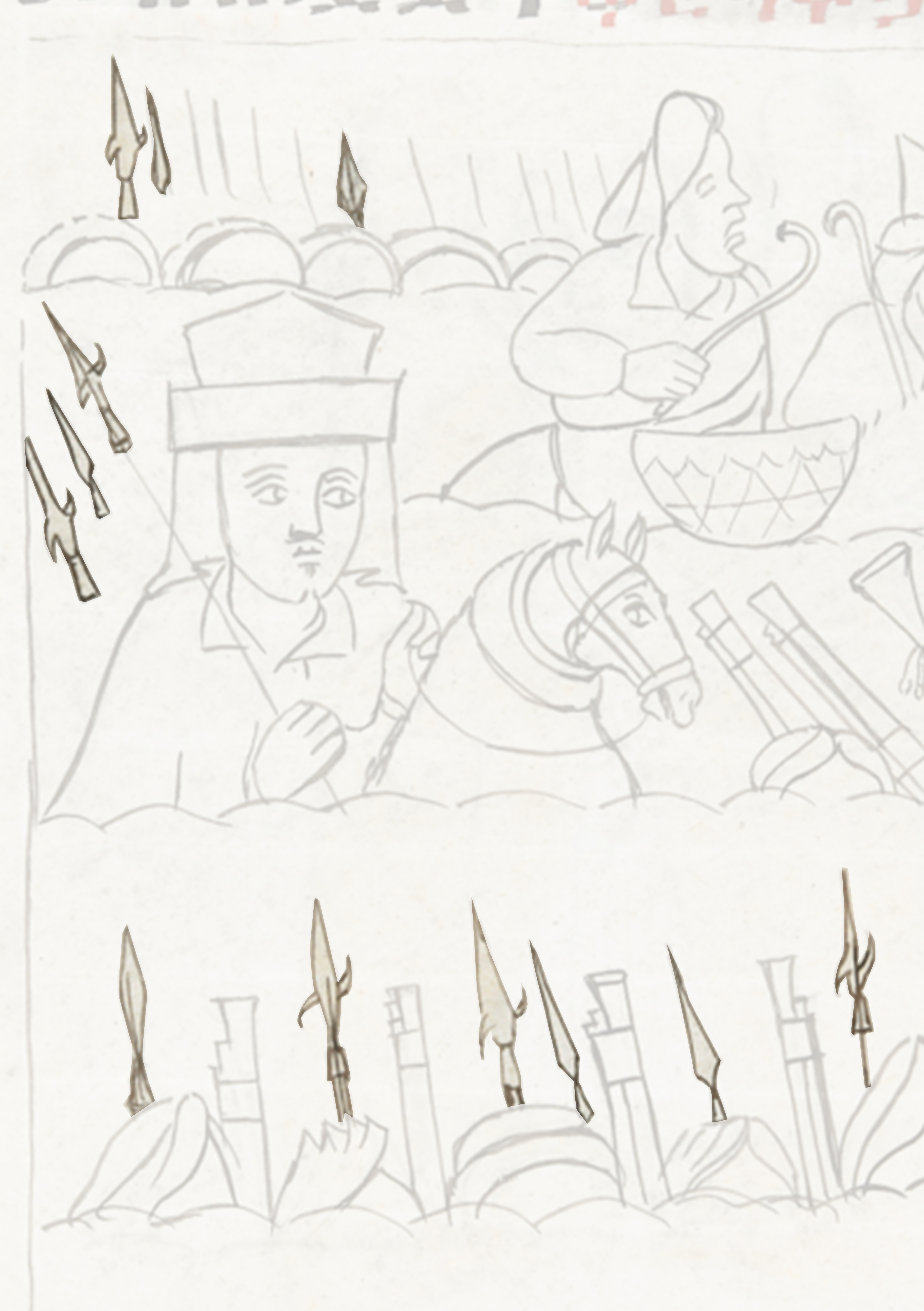 Drawing Of A Man With A Knife And A Knife