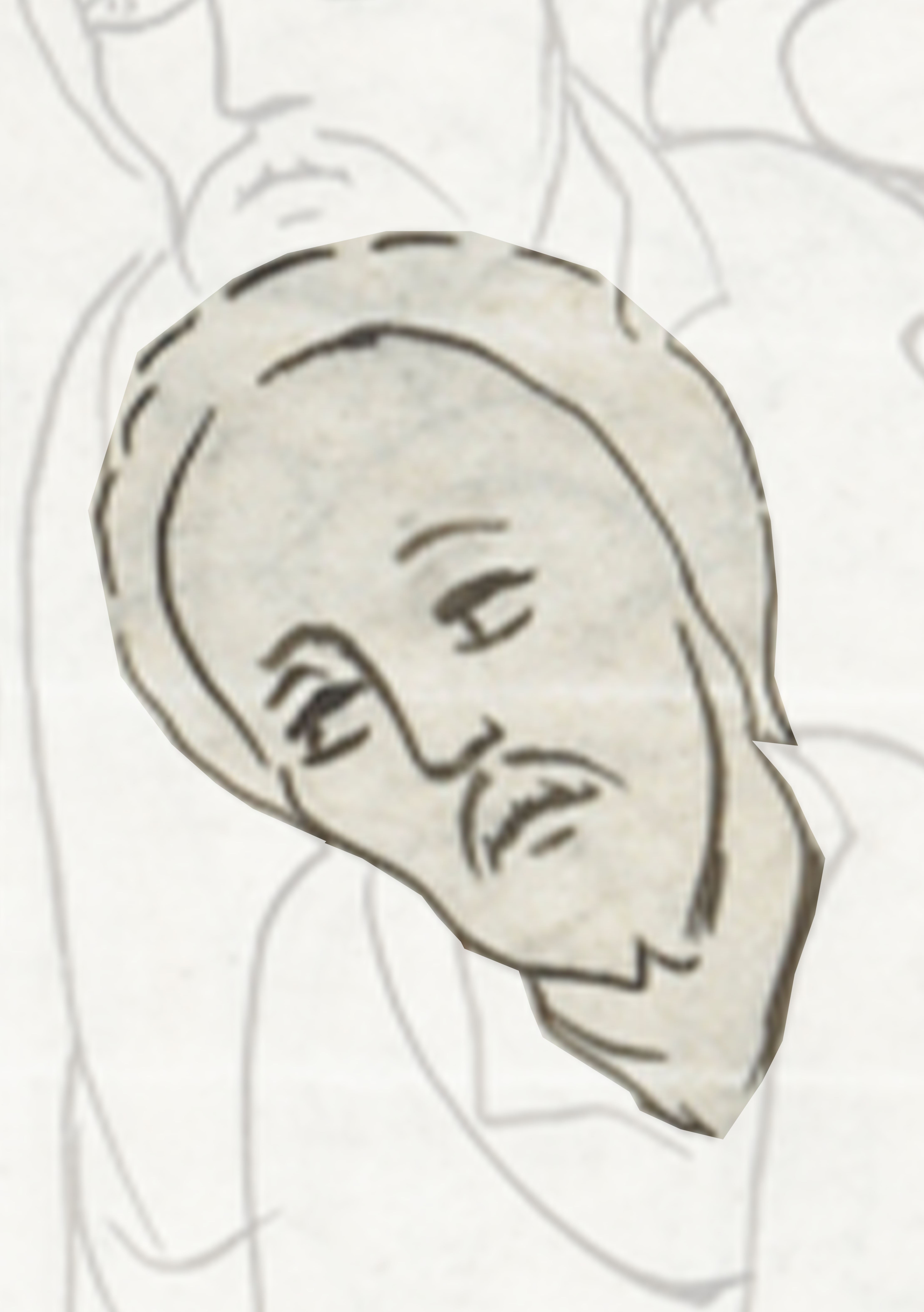 Drawing Of A Man S Face On A Piece Of Paper