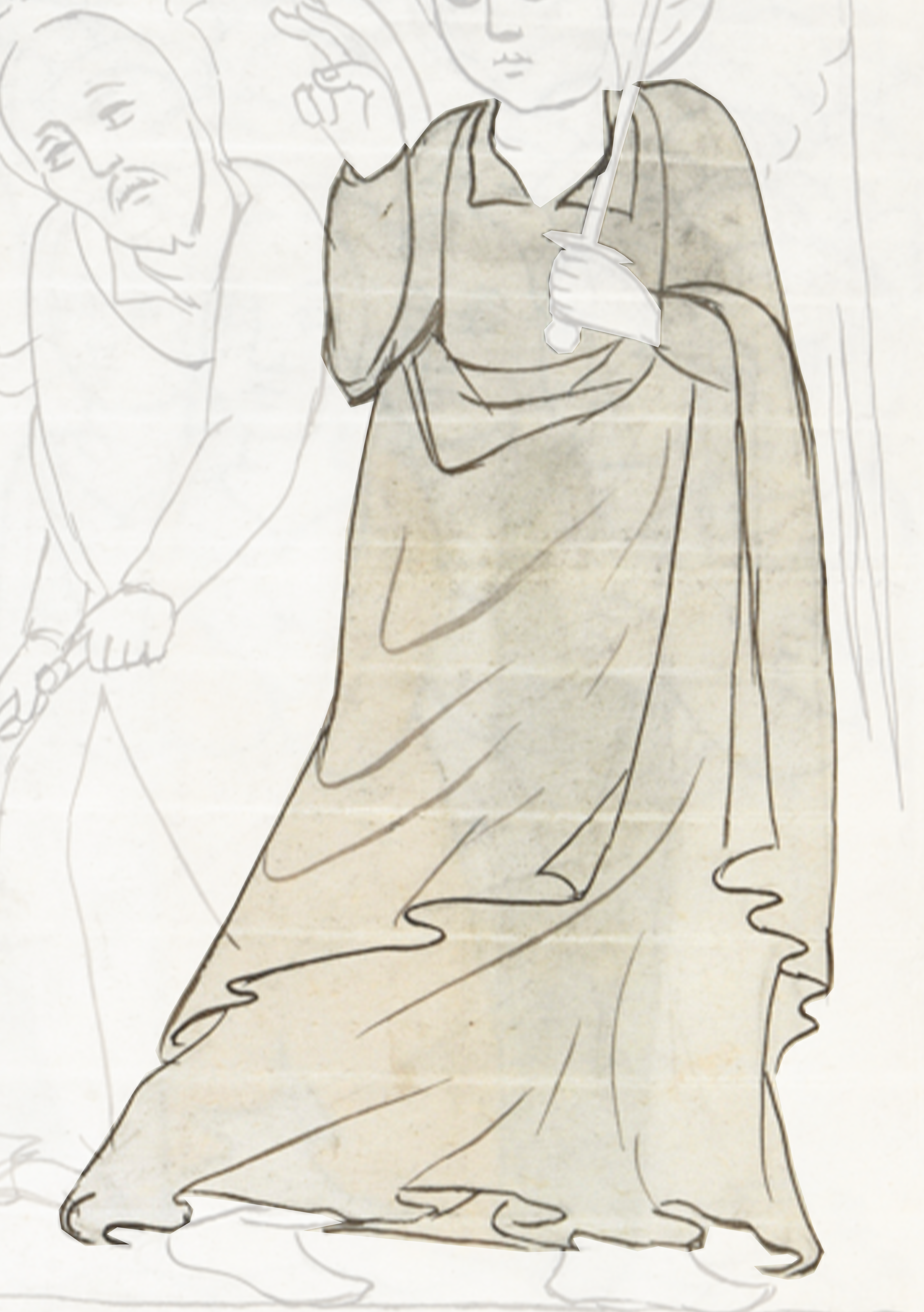 Drawing Of A Woman In A Dress