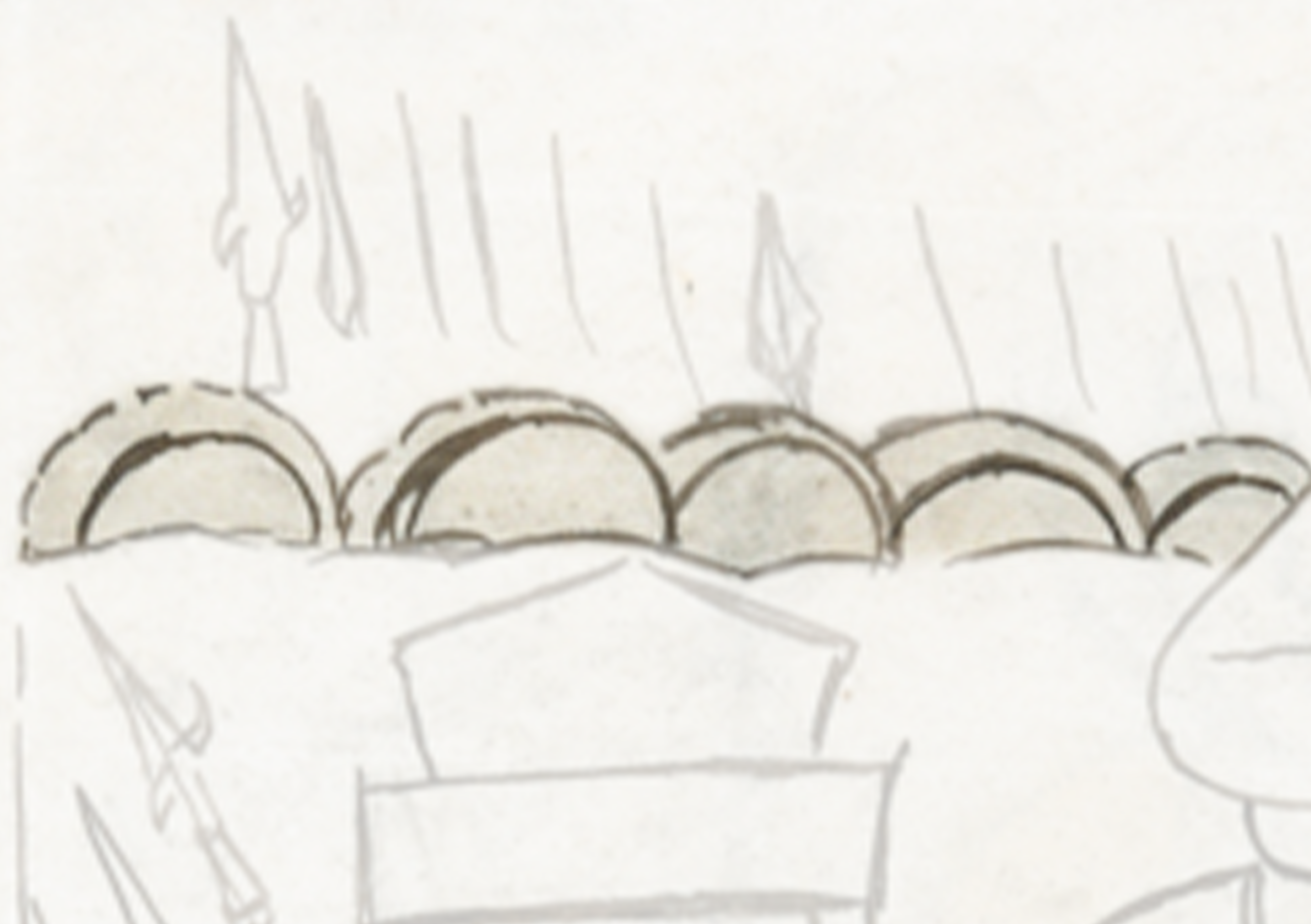 Drawing Of A Group Of People Sitting In A Row