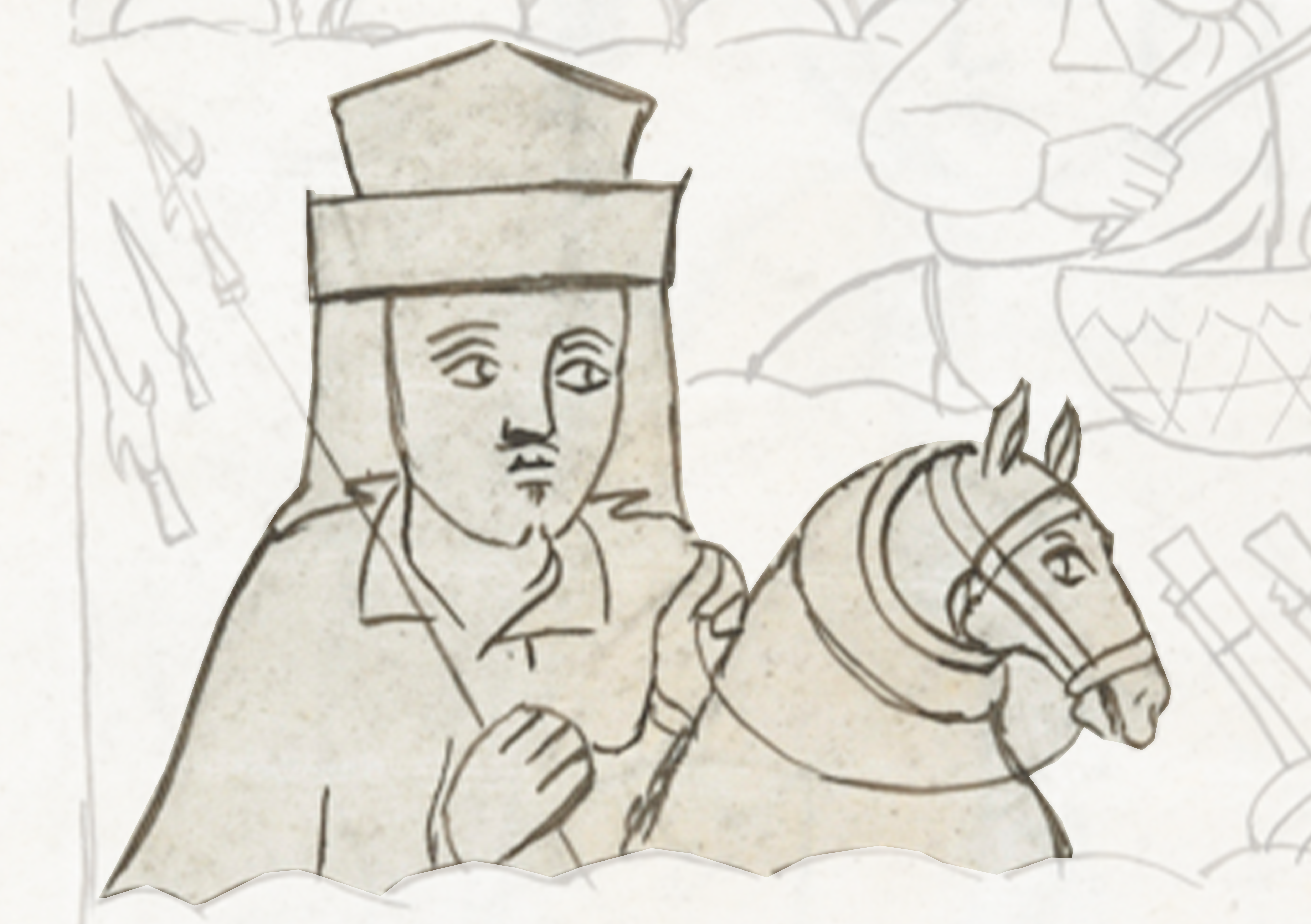 Drawing Of A Man Riding A Horse