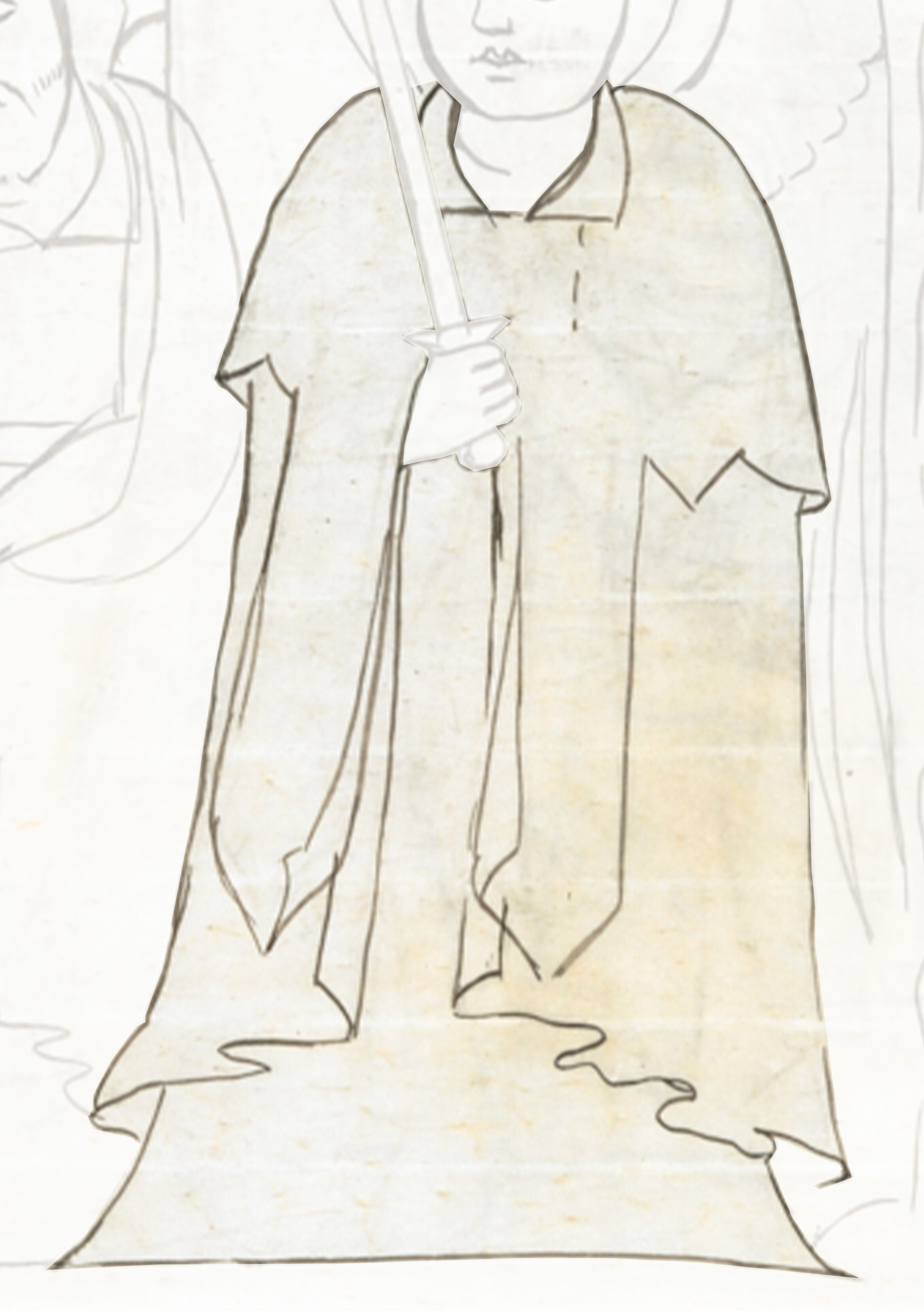Drawing Of A Man Holding A Sword