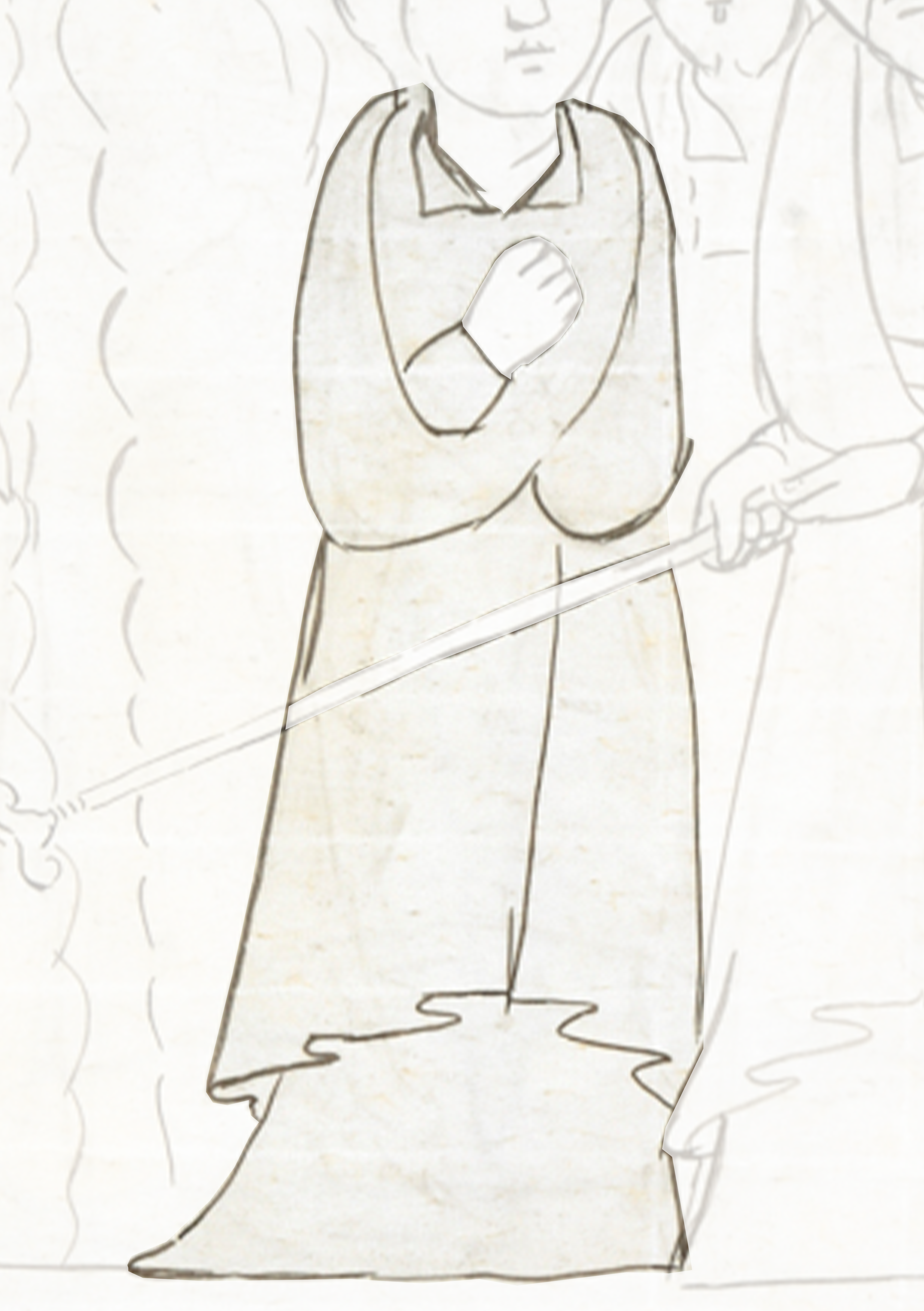 Drawing Of A Man Holding A Sword