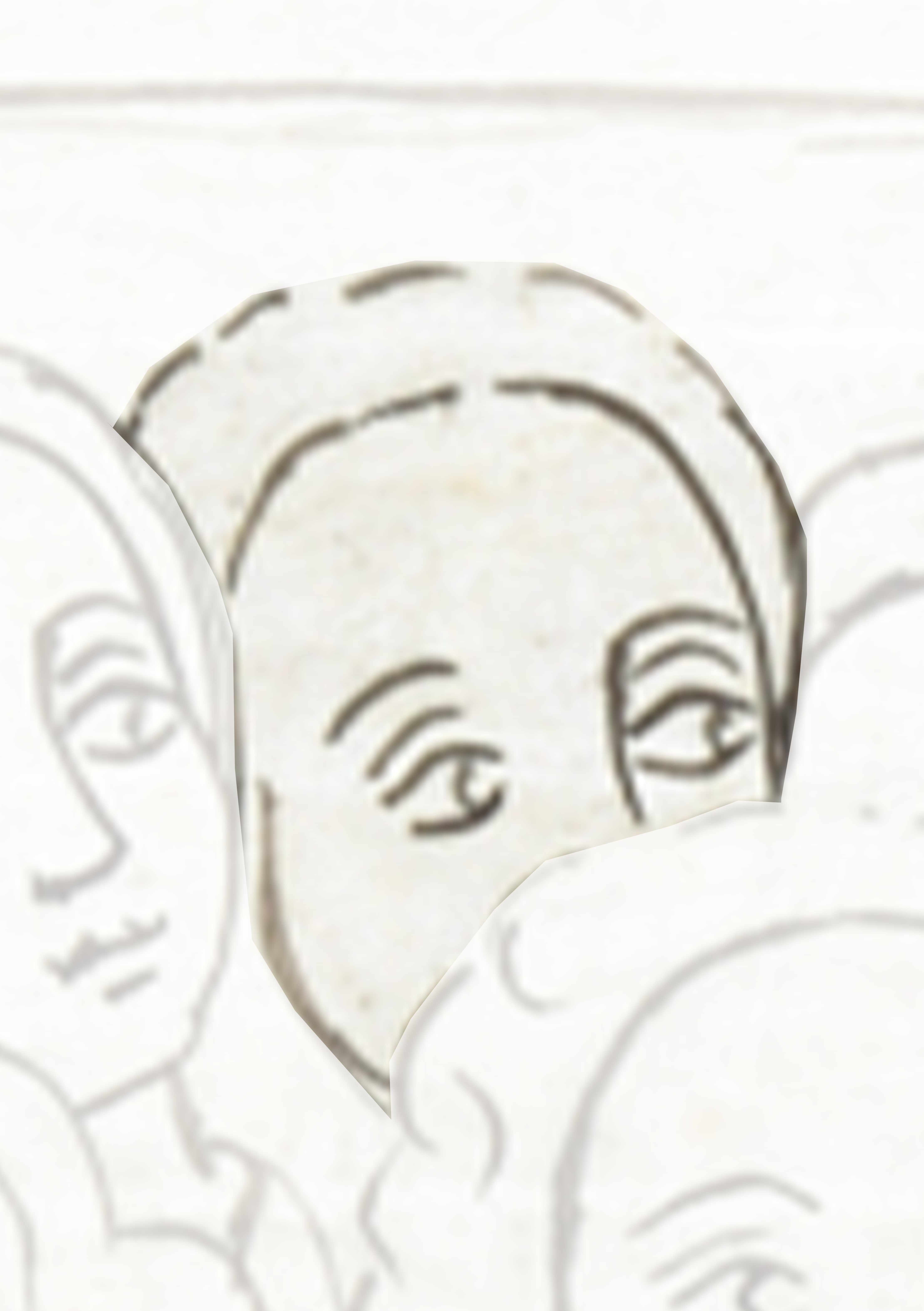 Drawing Of A Woman S Face With Many Faces