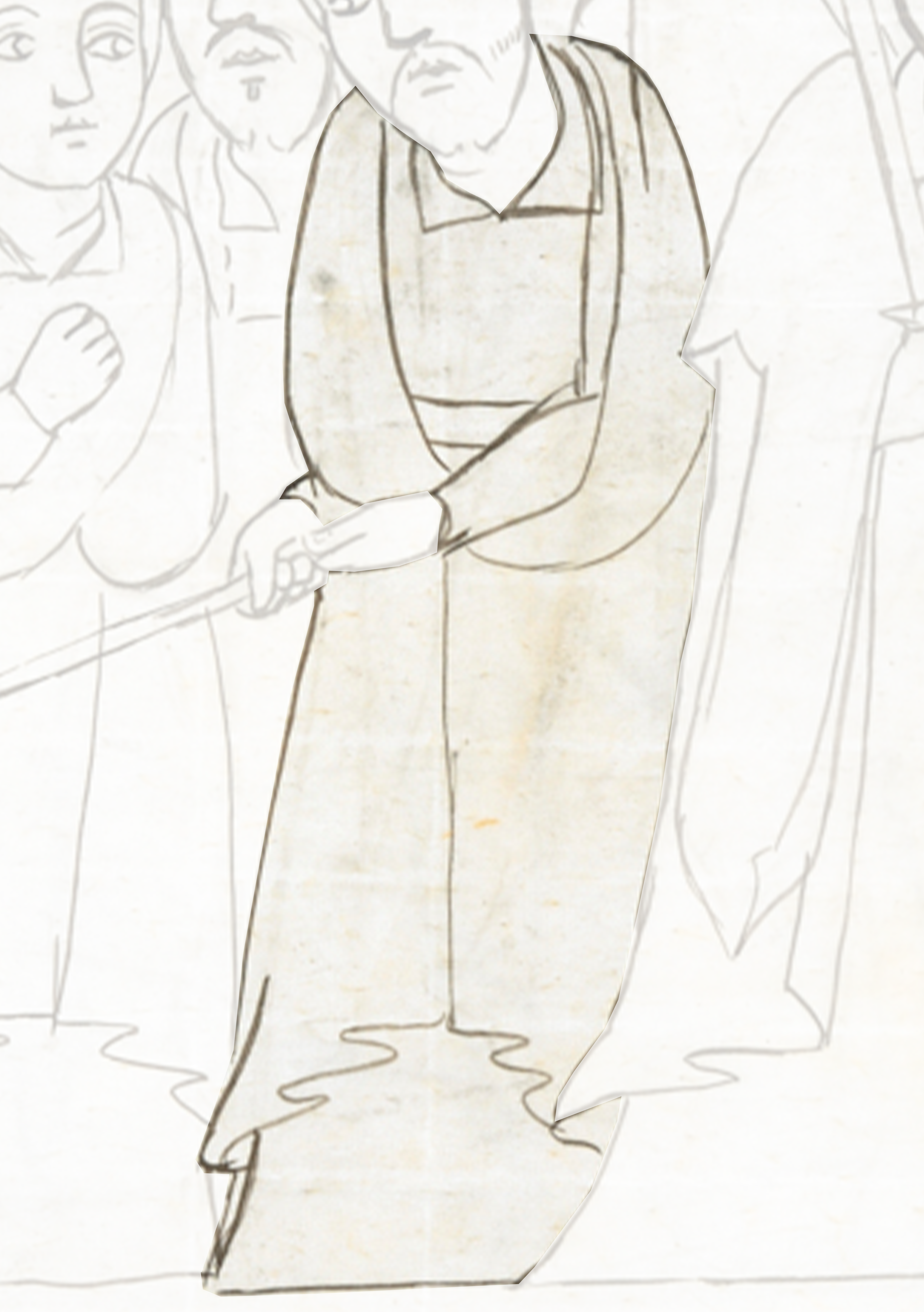 Drawing Of A Man Holding A Knife