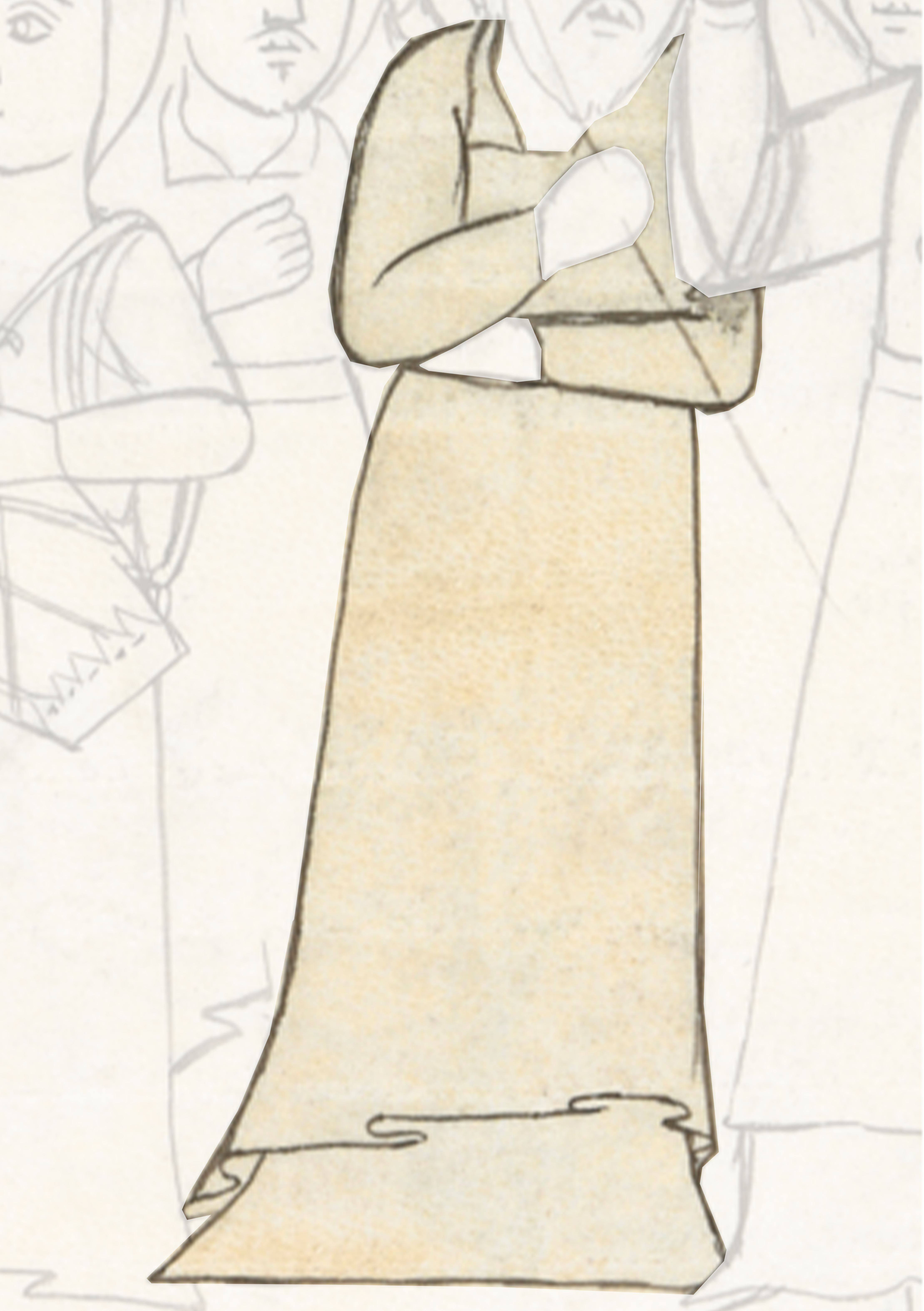 Drawing Of A Woman In A Long Dress