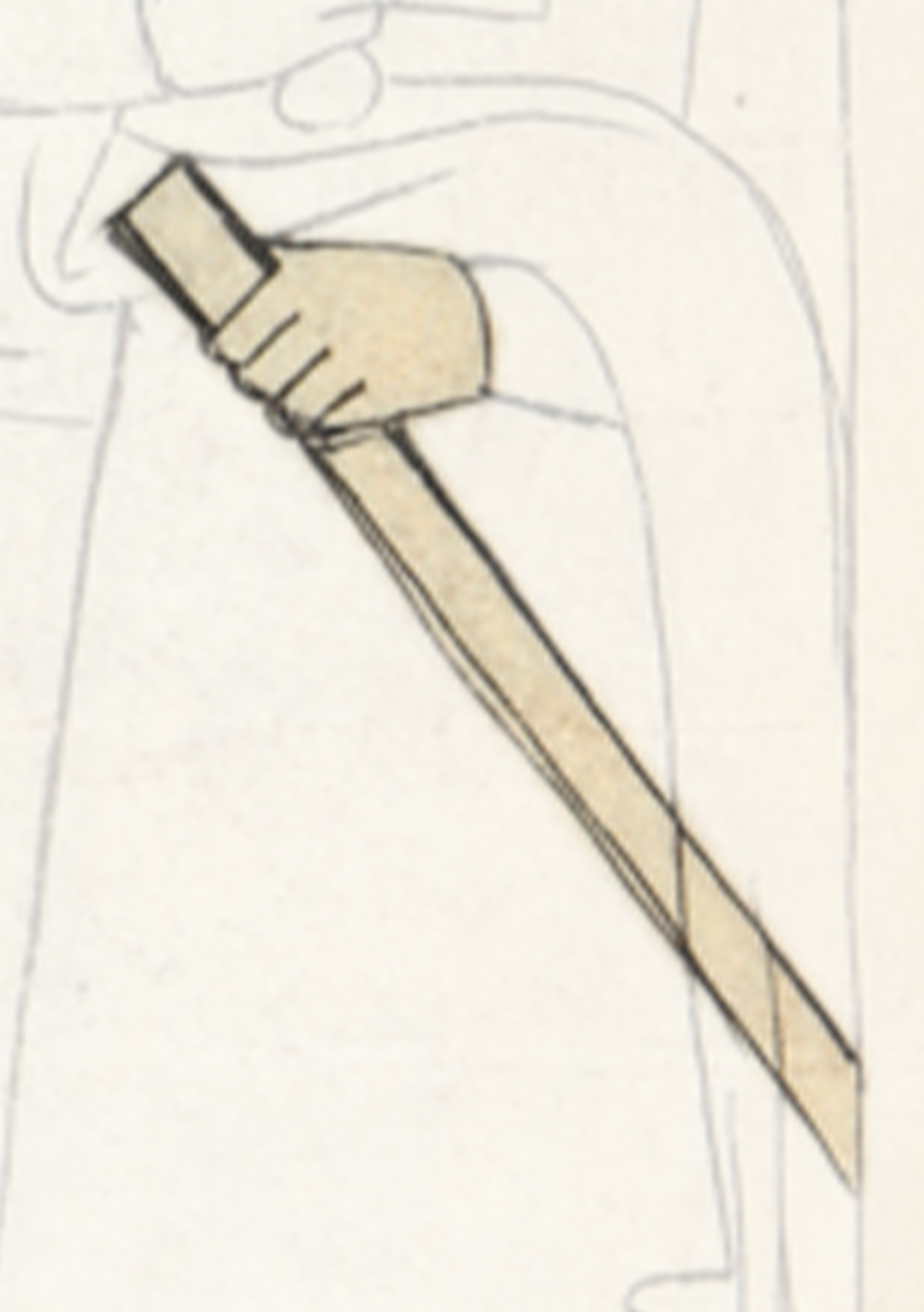 Drawing Of A Sword With A Man In The Background