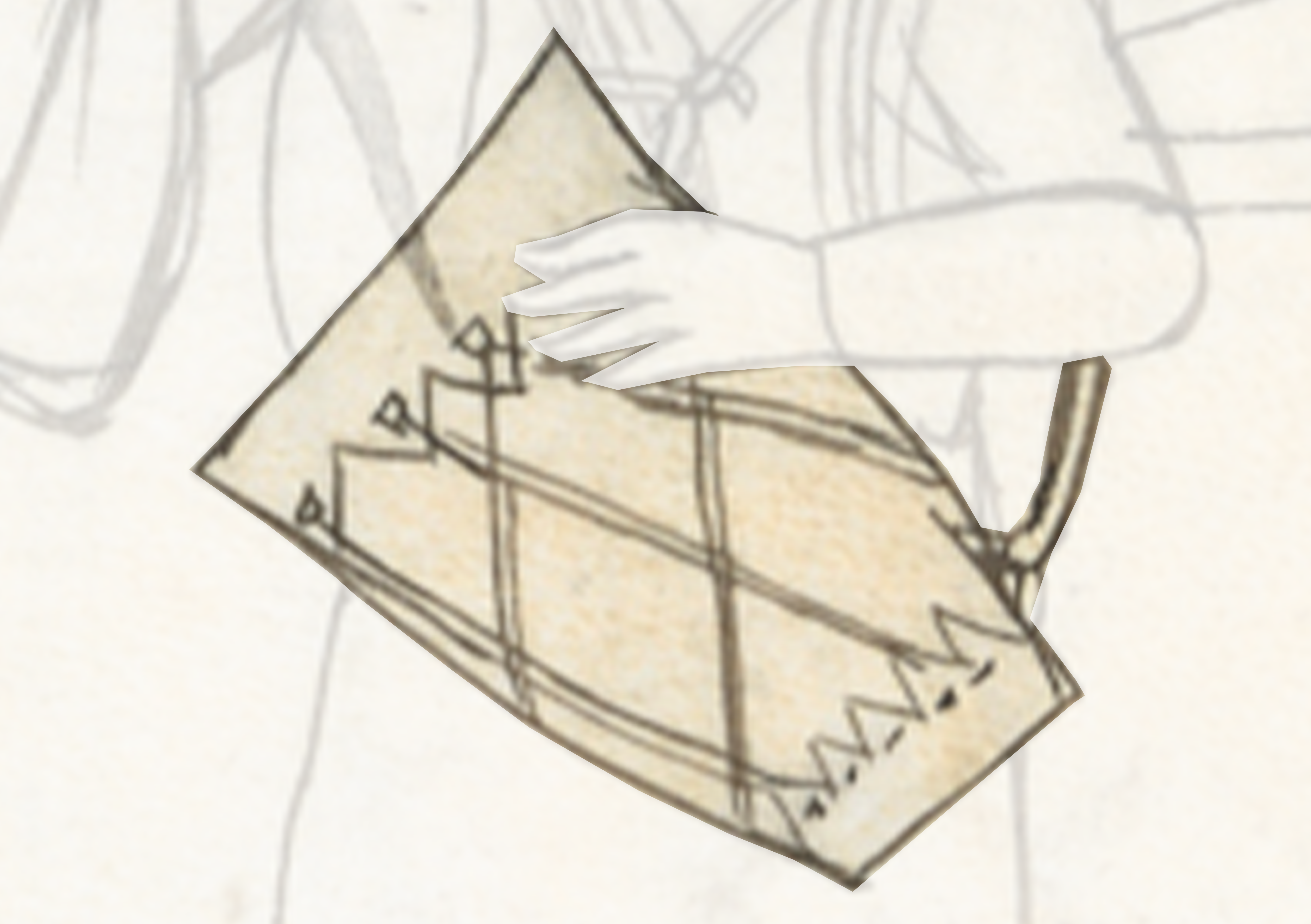 Drawing Of A Person Holding A Piece Of Paper